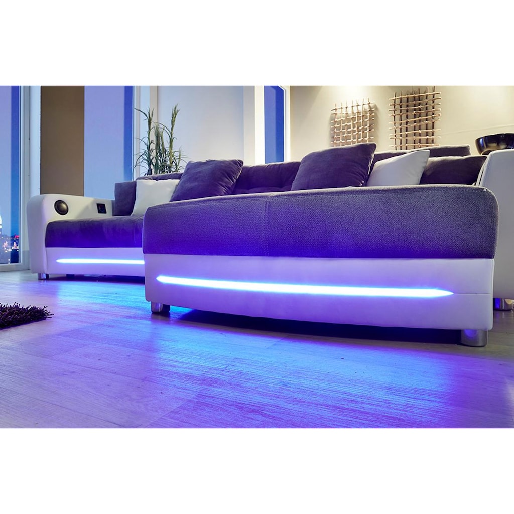 Jockenhöfer Gruppe Ecksofa Laredo, inklusive RGB-LED-Beleuchtung und Bluetooth-Soundsystem