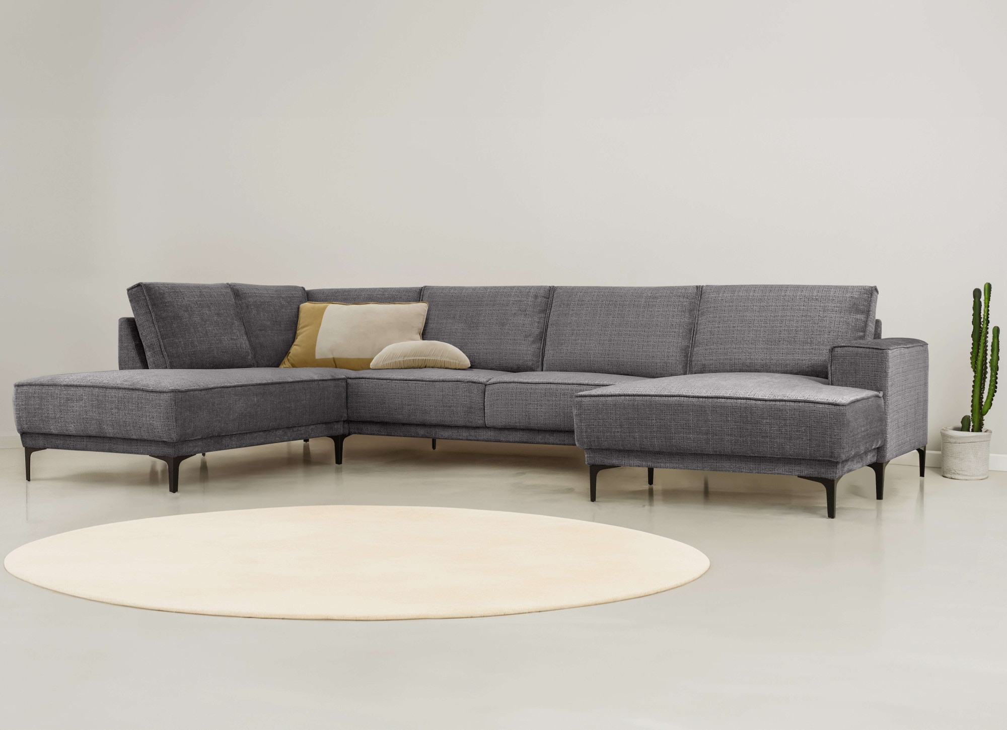 Places of Style Wohnlandschaft "XXL Sofa Oland, Struktur, Flachgewebe, Luxu günstig online kaufen