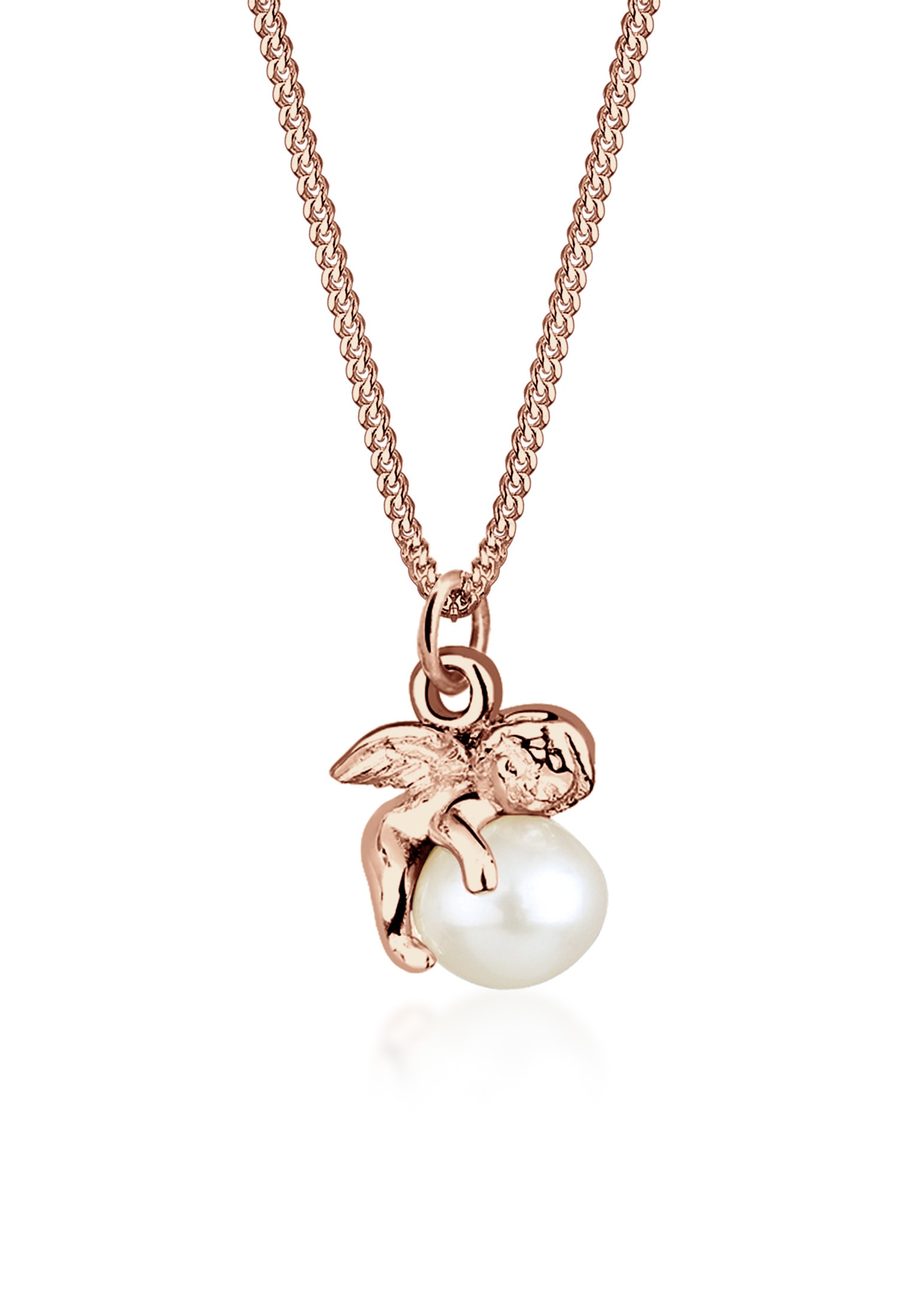 Elli Perlenkette »Anhänger Engel mit Süßwasserzuchtperle 925 Silber«