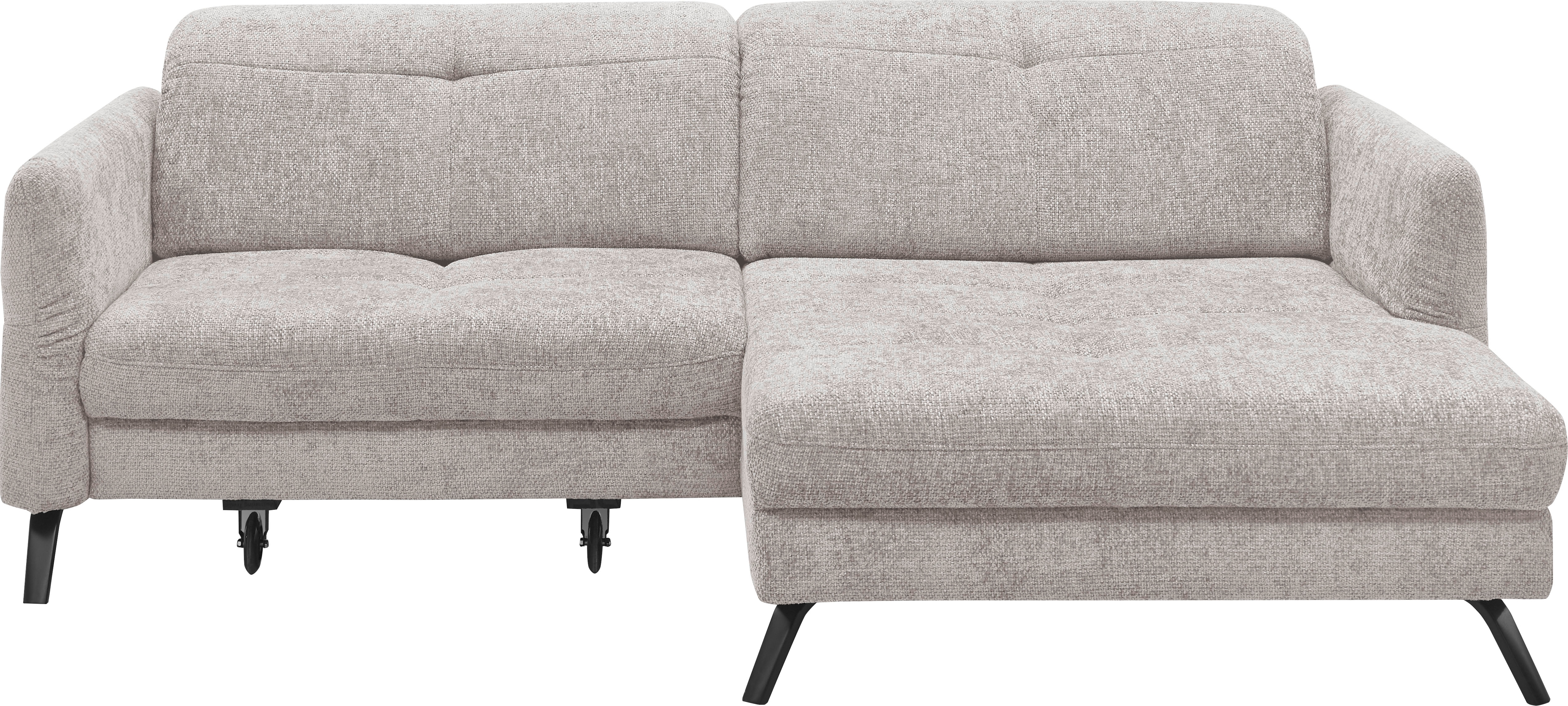 set one by Musterring Ecksofa "SO 4400 V" wahlweise mit motorischer Bettfunktion & Kopfverstellung, Fuß schwarz