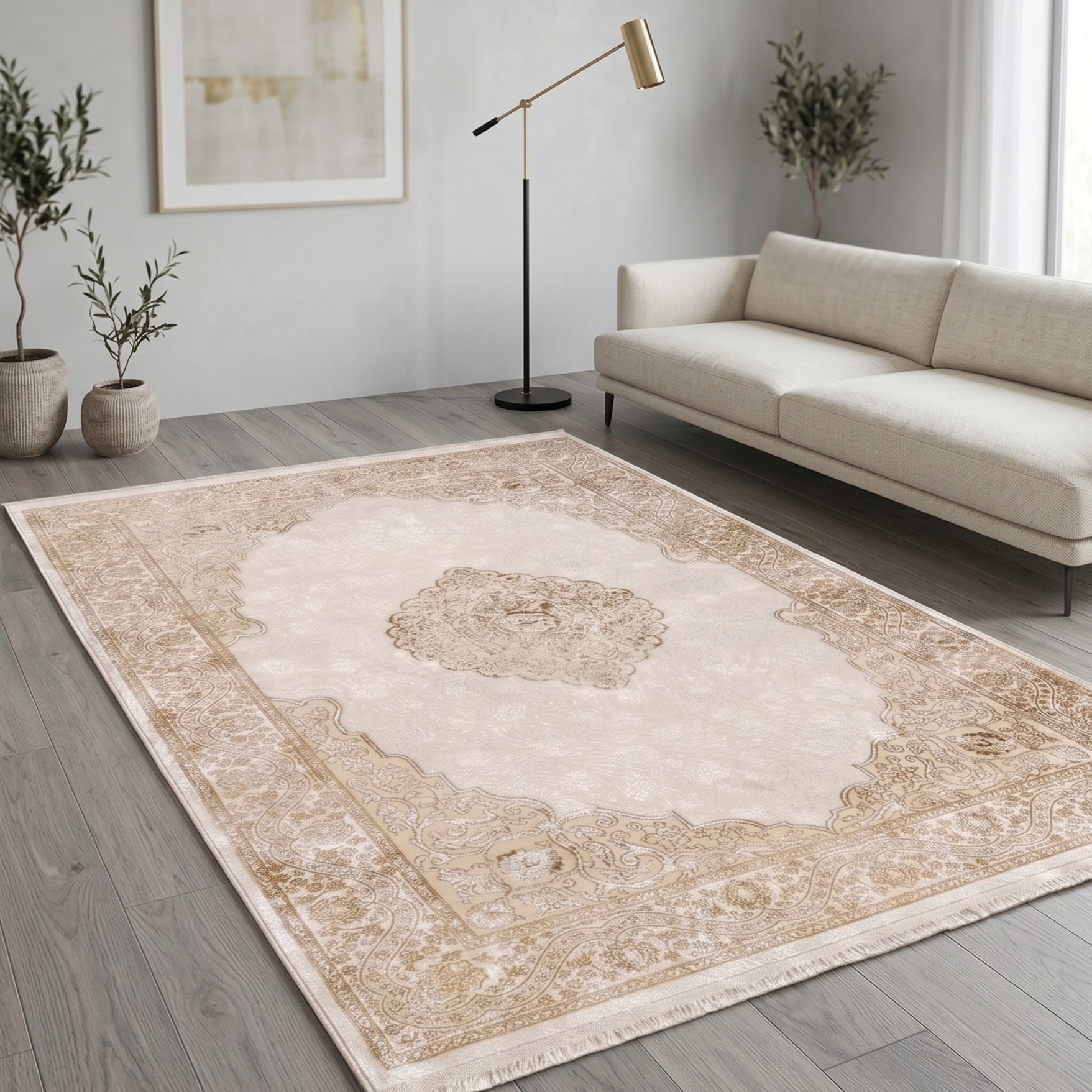 Sehrazat Teppich "Venus 6908" rechteckig 11 mm Höhe Kurzflor, Orient Vintage Optik, mit Fransen, Wohnzimmer