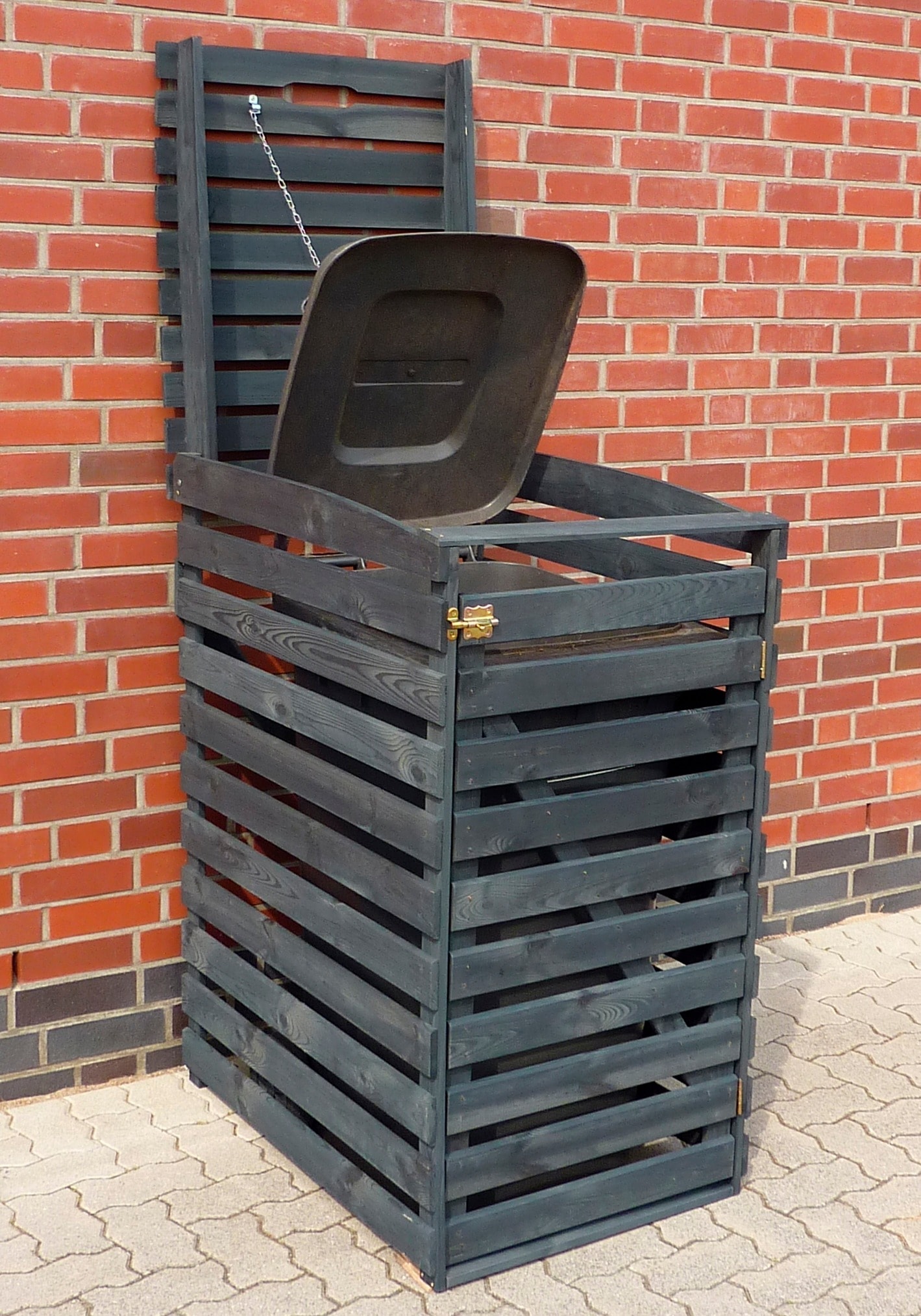 Mülltonnenbox, für 1x120 l aus Holz, BxTxH: 68x63x111 cm