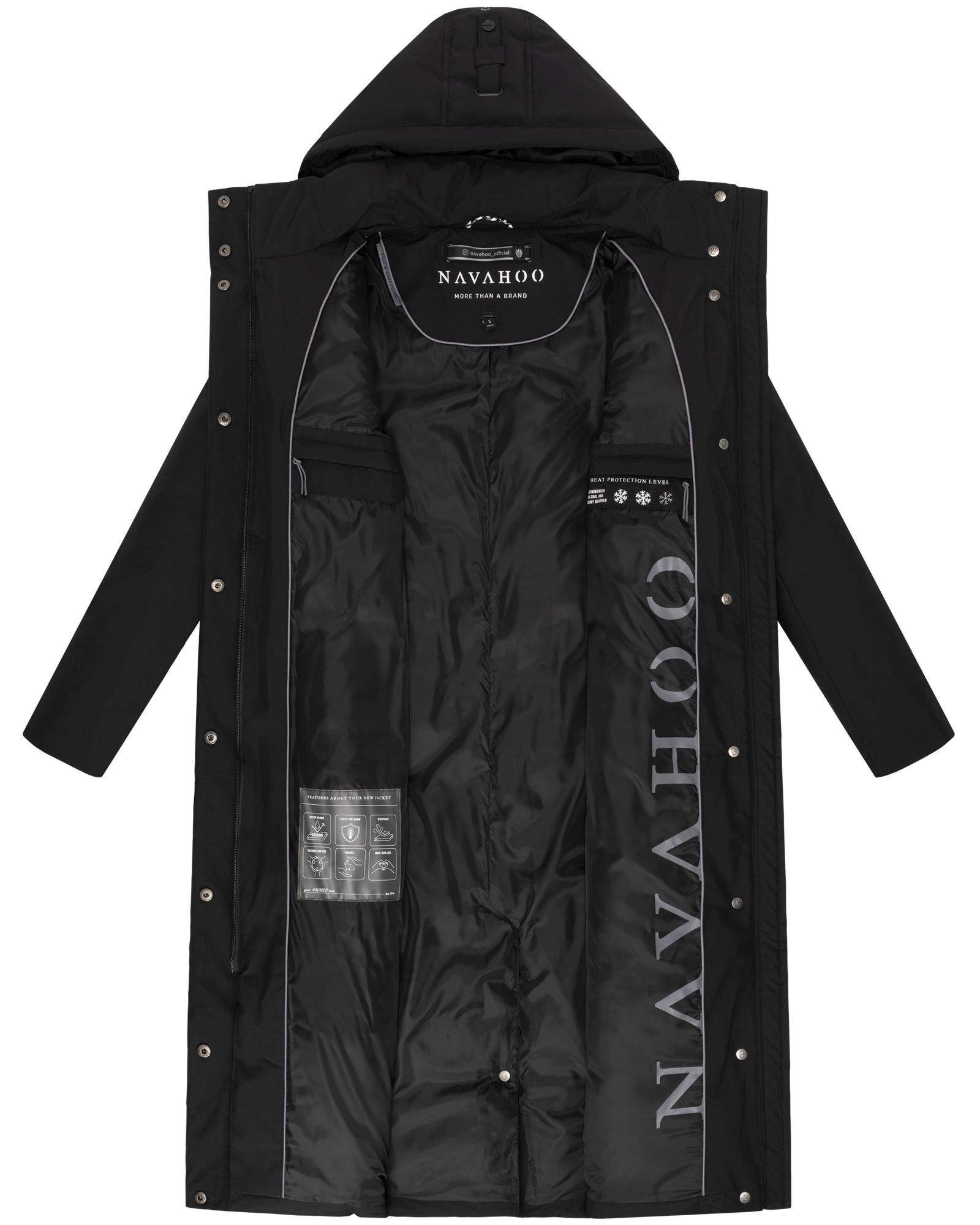 Navahoo Wintermantel »Waldbummler 14« Wasserabweisender Winterparka mit Kapuze und Taillengürtel