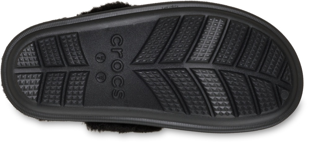 Pantoffel CROCS "Classic Fuzz Scuff", Damen, Gr. 39, schwarz, Croslite™, Schuhe, Hausschuh, Clog mit Warmfutter 3