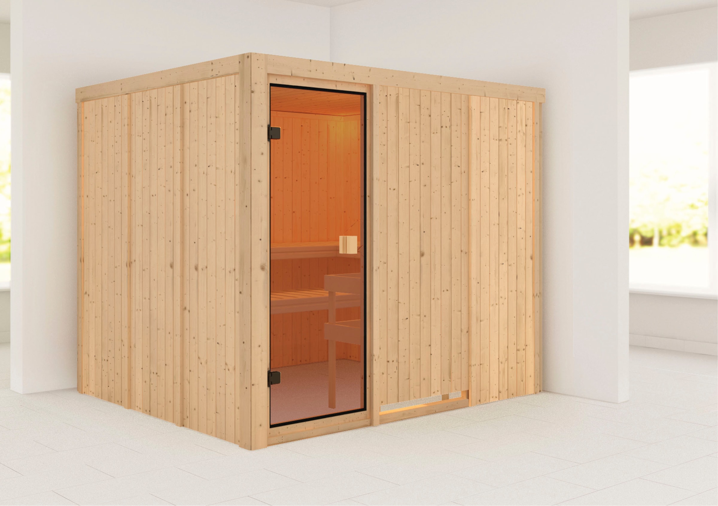 Sauna »Nylo (Fronteinstieg)«, inklusive Ofenschutzgitter und Tür