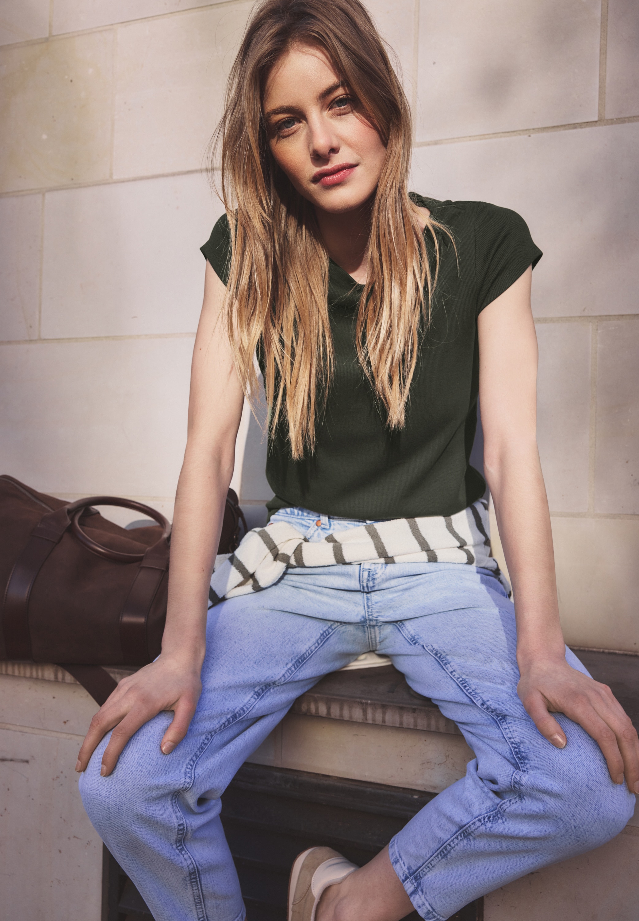 STREET ONE STUDIO T-Shirt aus Baumwolle mit Stretchante günstig online kaufen