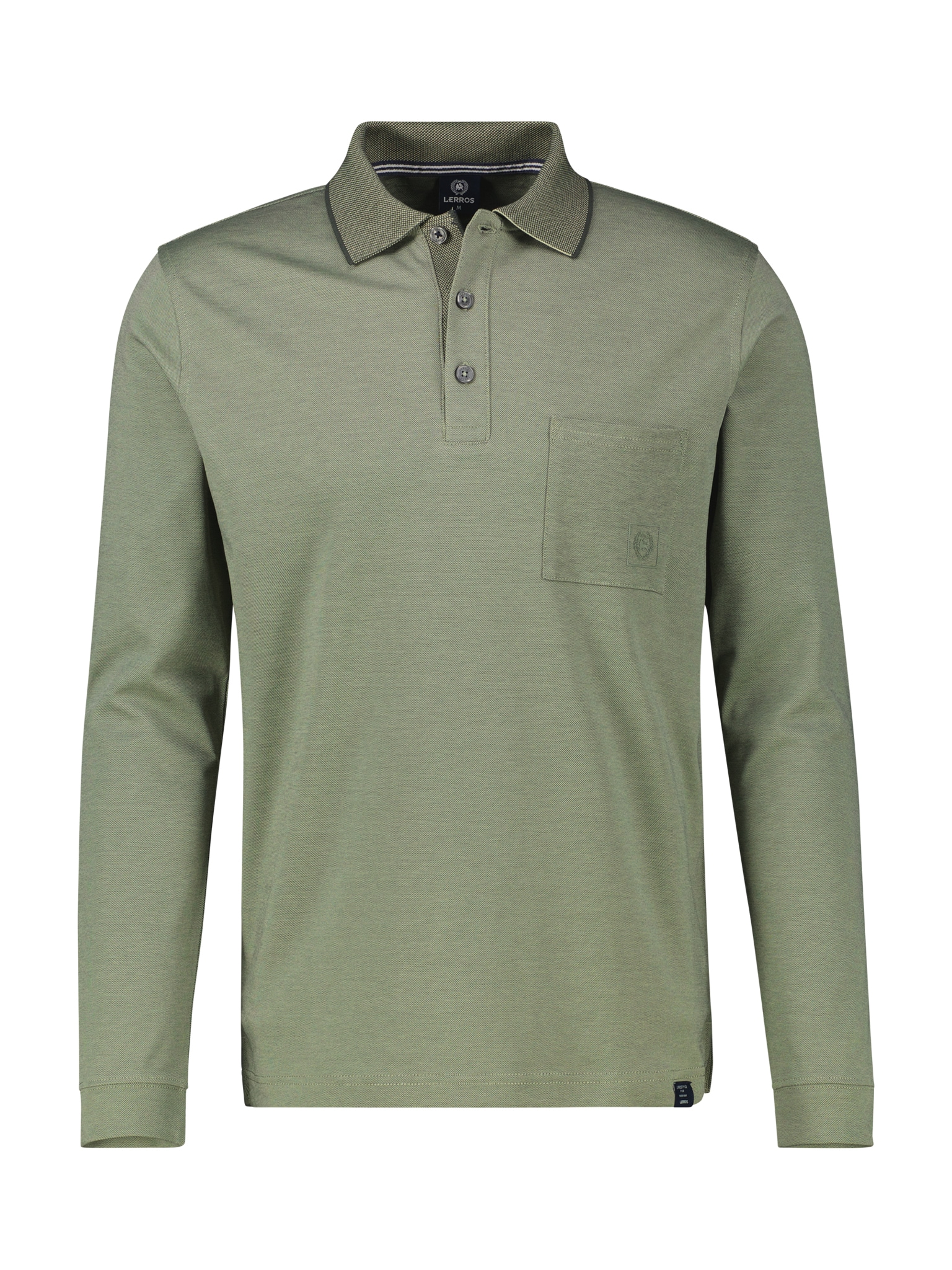 LERROS Langarm-Poloshirt, mit Logo-Stickerei