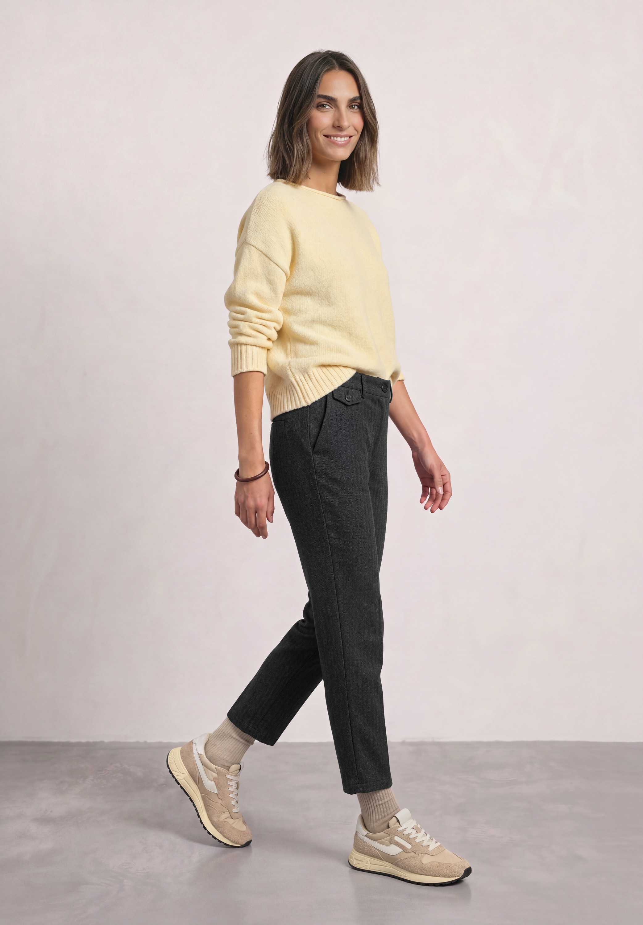 STREET ONE Chinohose  kariert