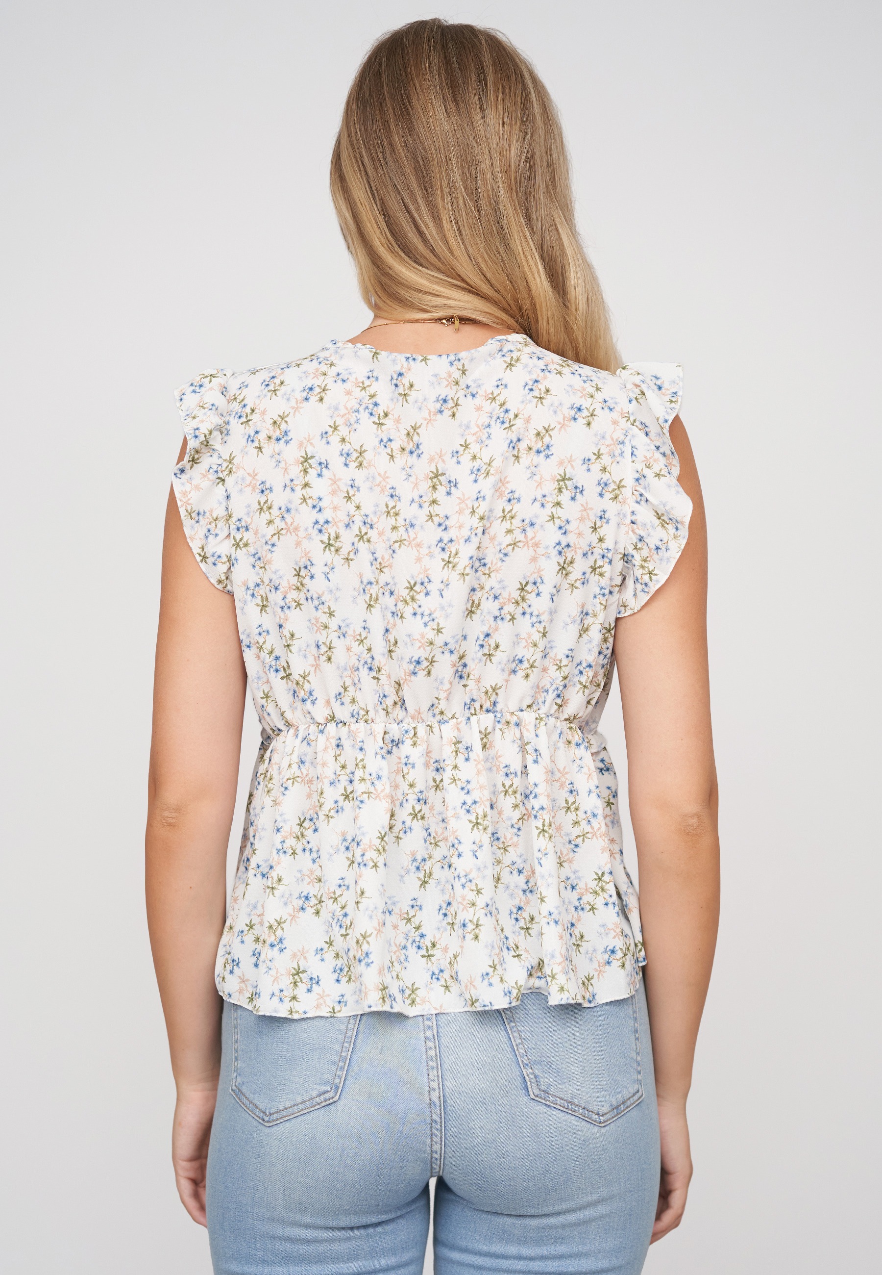 CLOUD 5IVE Shirttop »CLOUD 5IVE Ruffle Sleeve Tie Top«