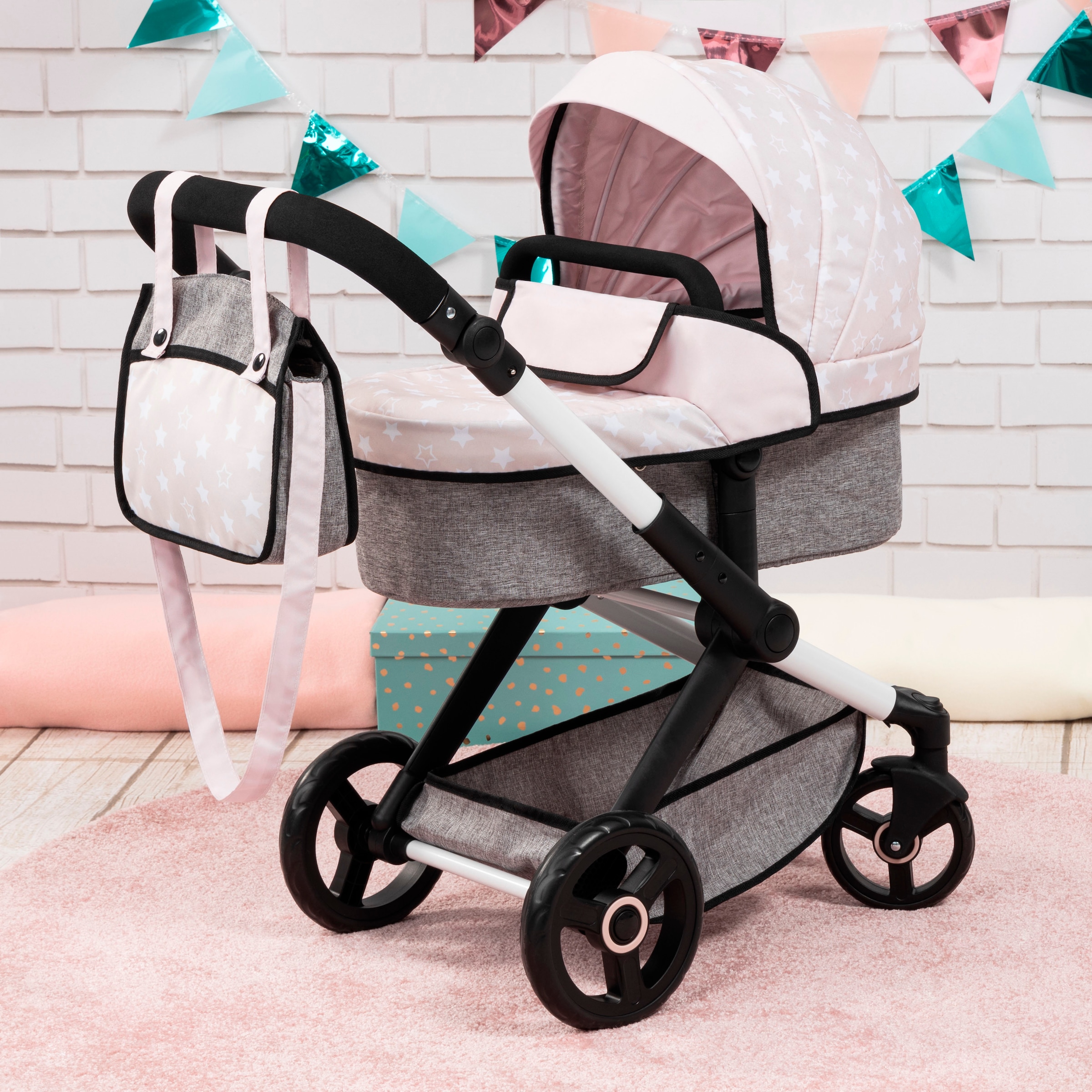 Bayer Kombi-Puppenwagen »Xeo, beige Sternchen«