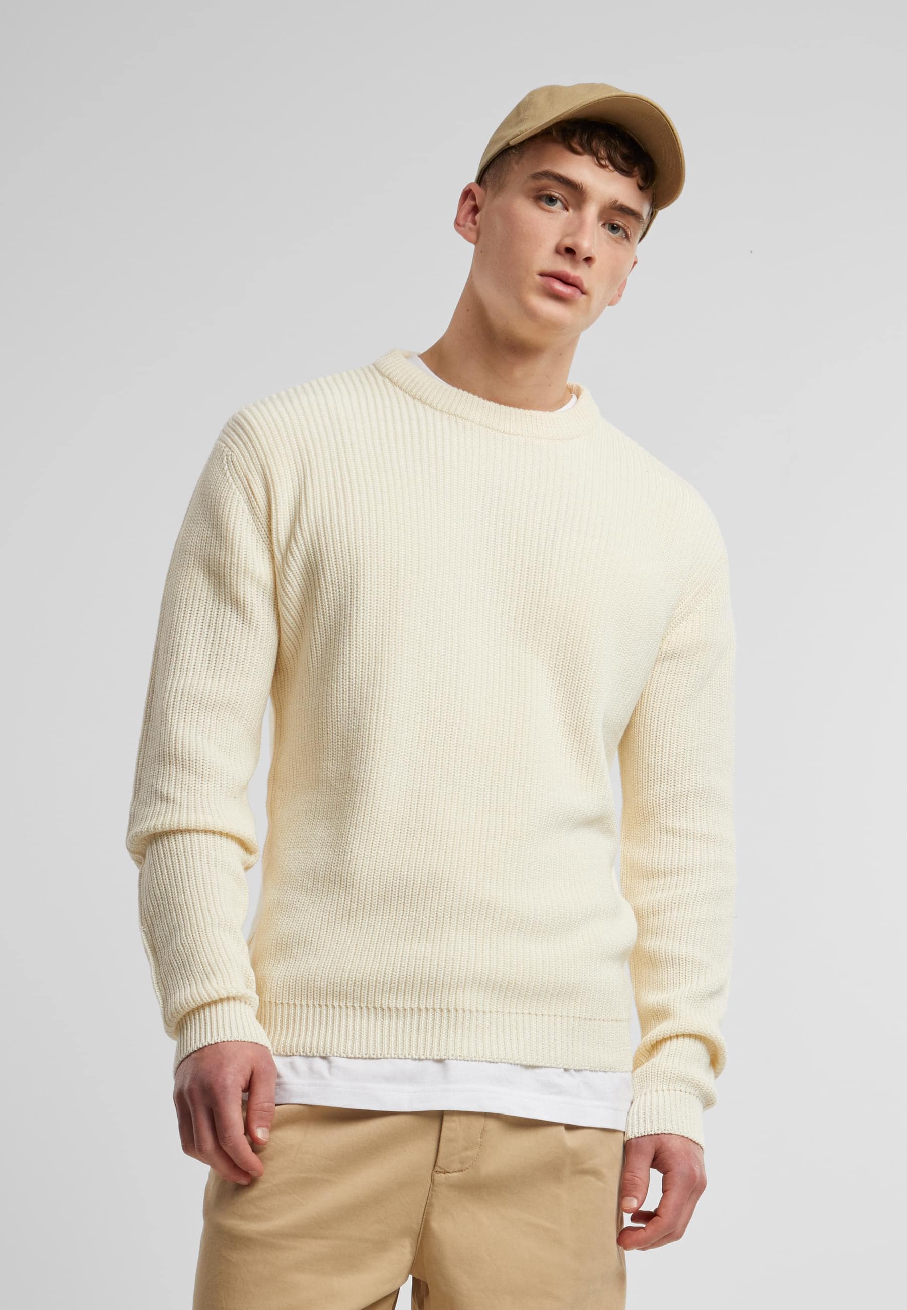 URBAN CLASSICS Rundhalspullover »Urban Classics Rib Basic Sweater«, (1 tlg.)