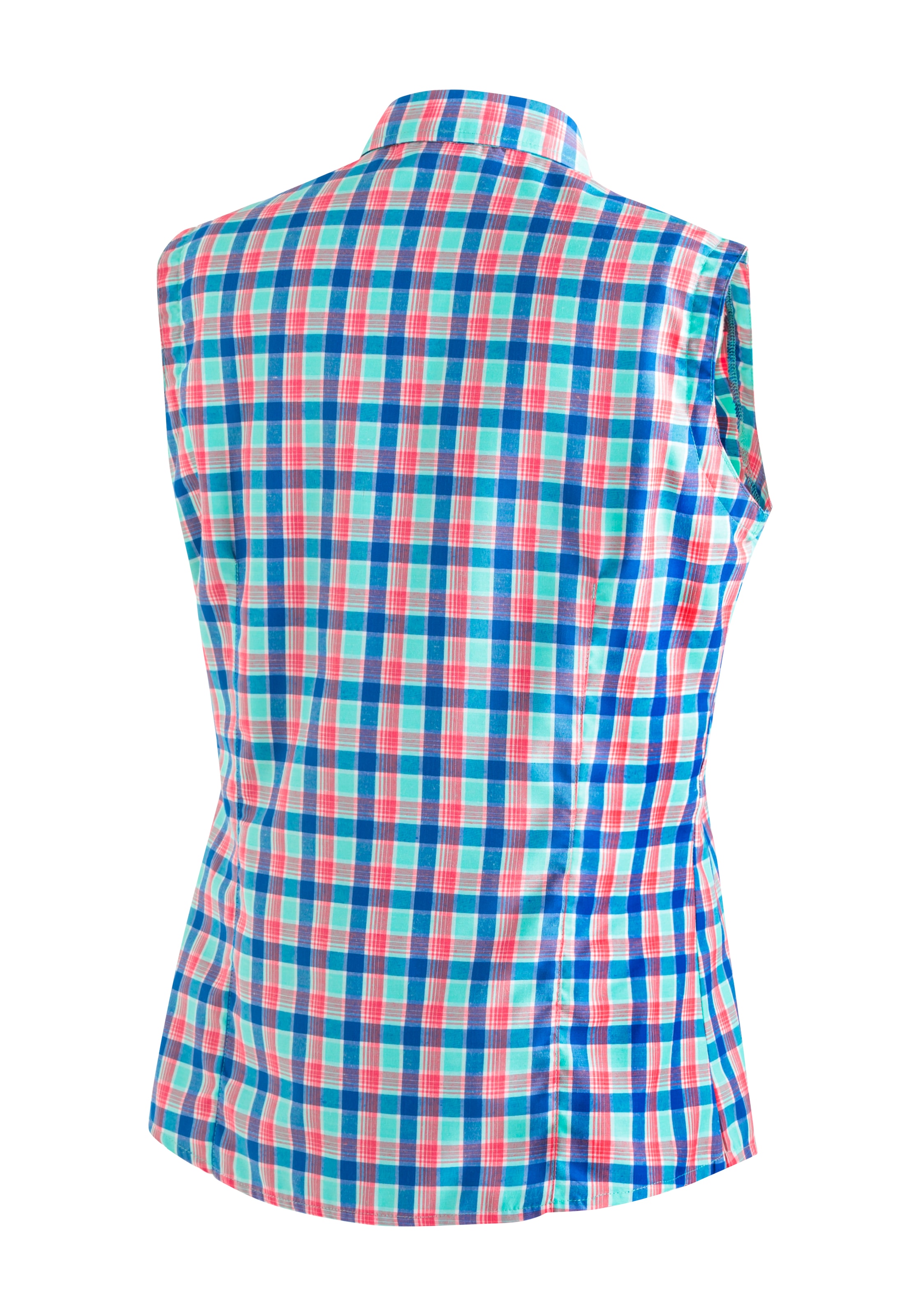 Maier Sports Funktionsbluse »Paloma«, Karierte, ärmellose Bluse für Wandern, Reisen und Freizeit