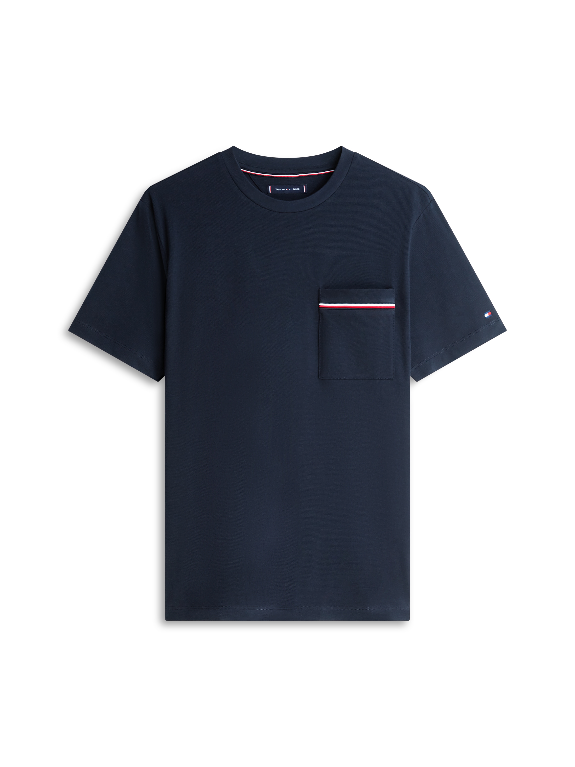 Tommy Hilfiger T-Shirt »GLOBAL STRIPE PIQUE POCKET« Regular fit mit Brusttasche