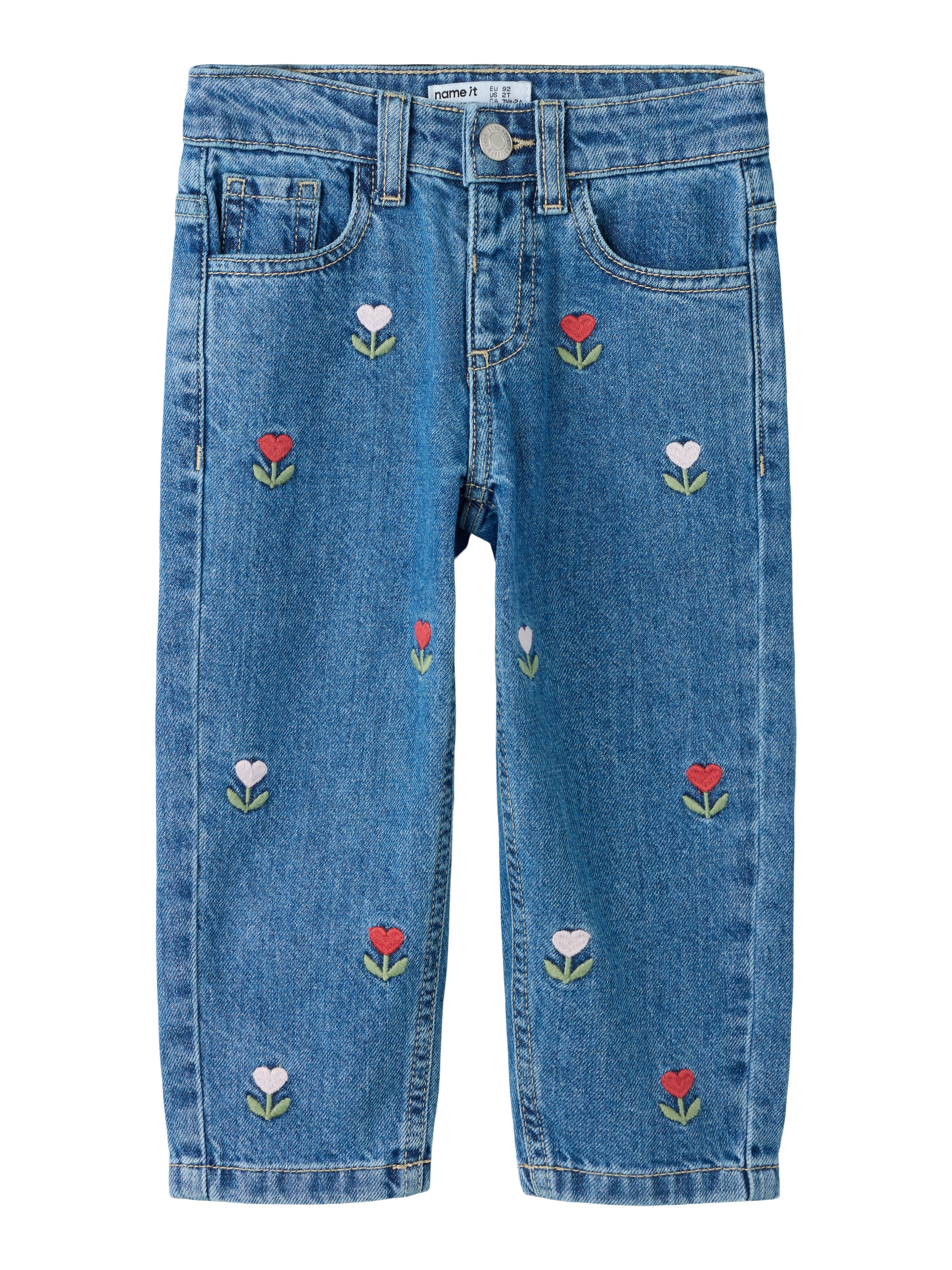 Name It Mom-Jeans "NMFBELLA MOM DNM EMB JEANS 5526-BP" Baumwolle, mom fit