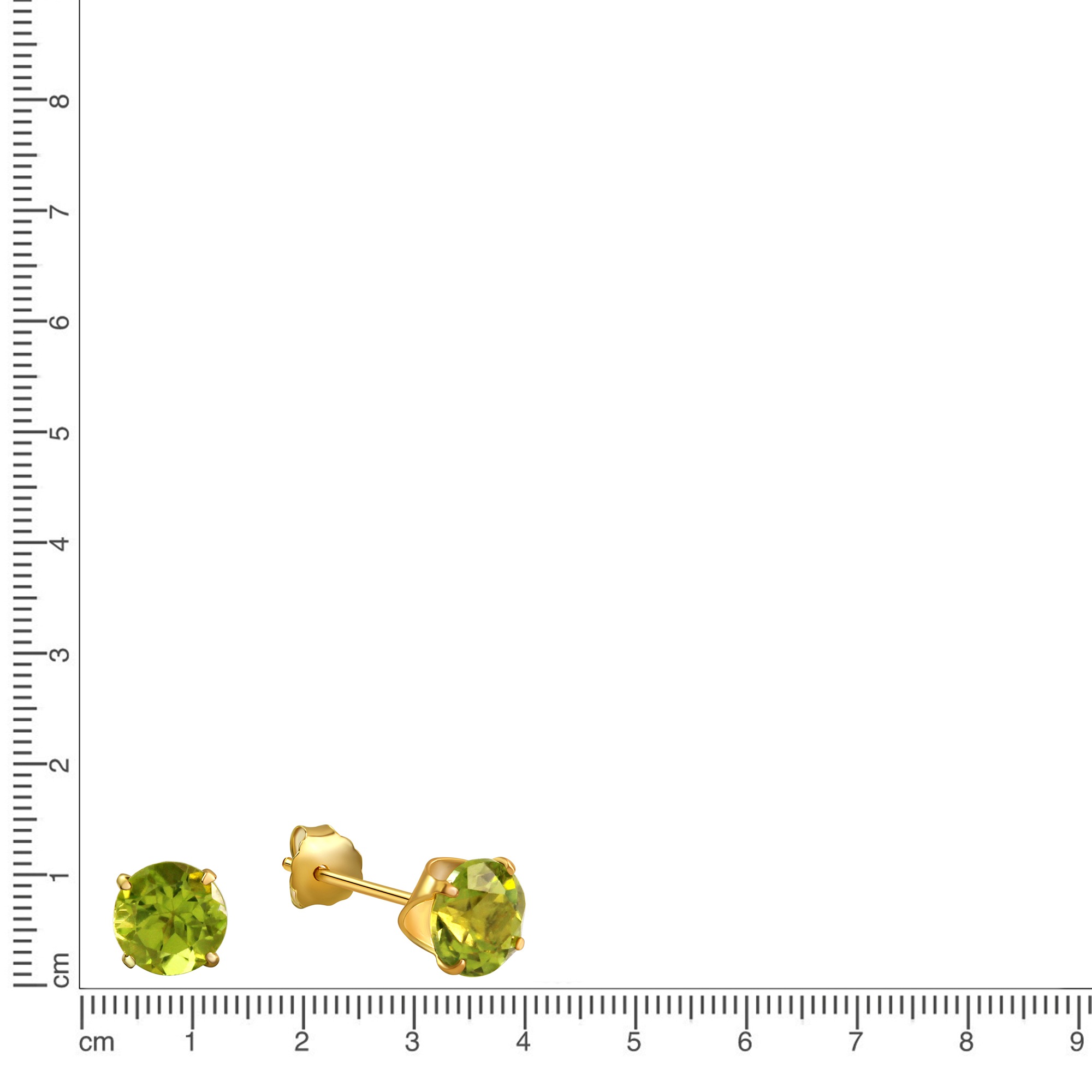 Fascination by Ellen K. Paar Ohrstecker »333 Gold mit echten Peridot-Steinen 5mm«