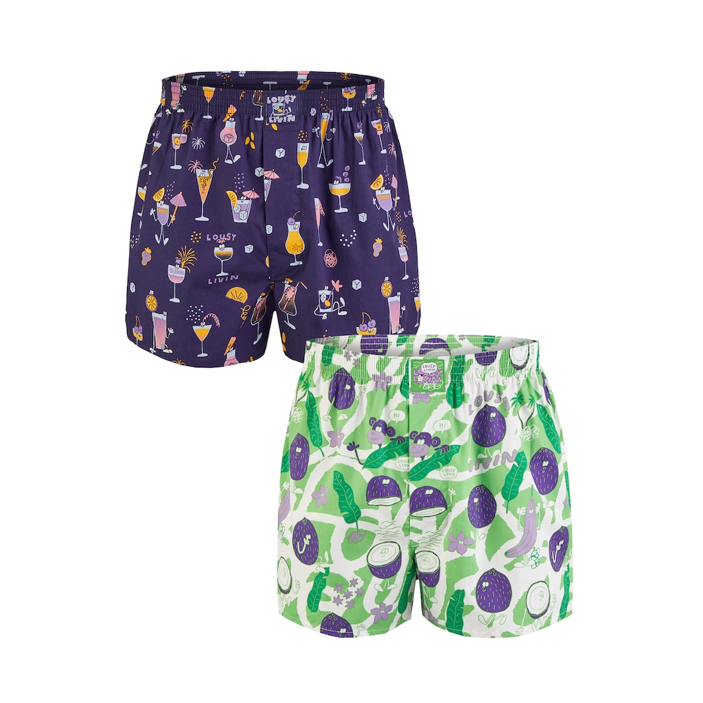 Lousy Livin Boxershorts »Coconut & Cocktails«, mit buntem Allover-Print