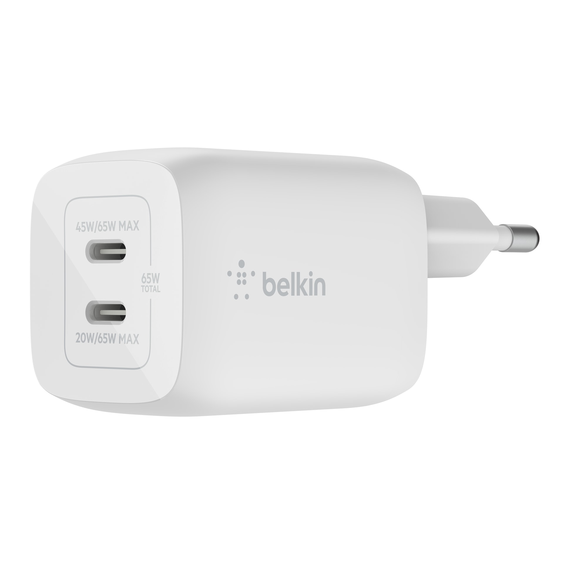 Belkin USB-Ladegerät »65W Dual USB-C GaN Ladegerät mit Power Deliver und PPS«, für Apple iPhone Samsung Galaxy Google Pixel