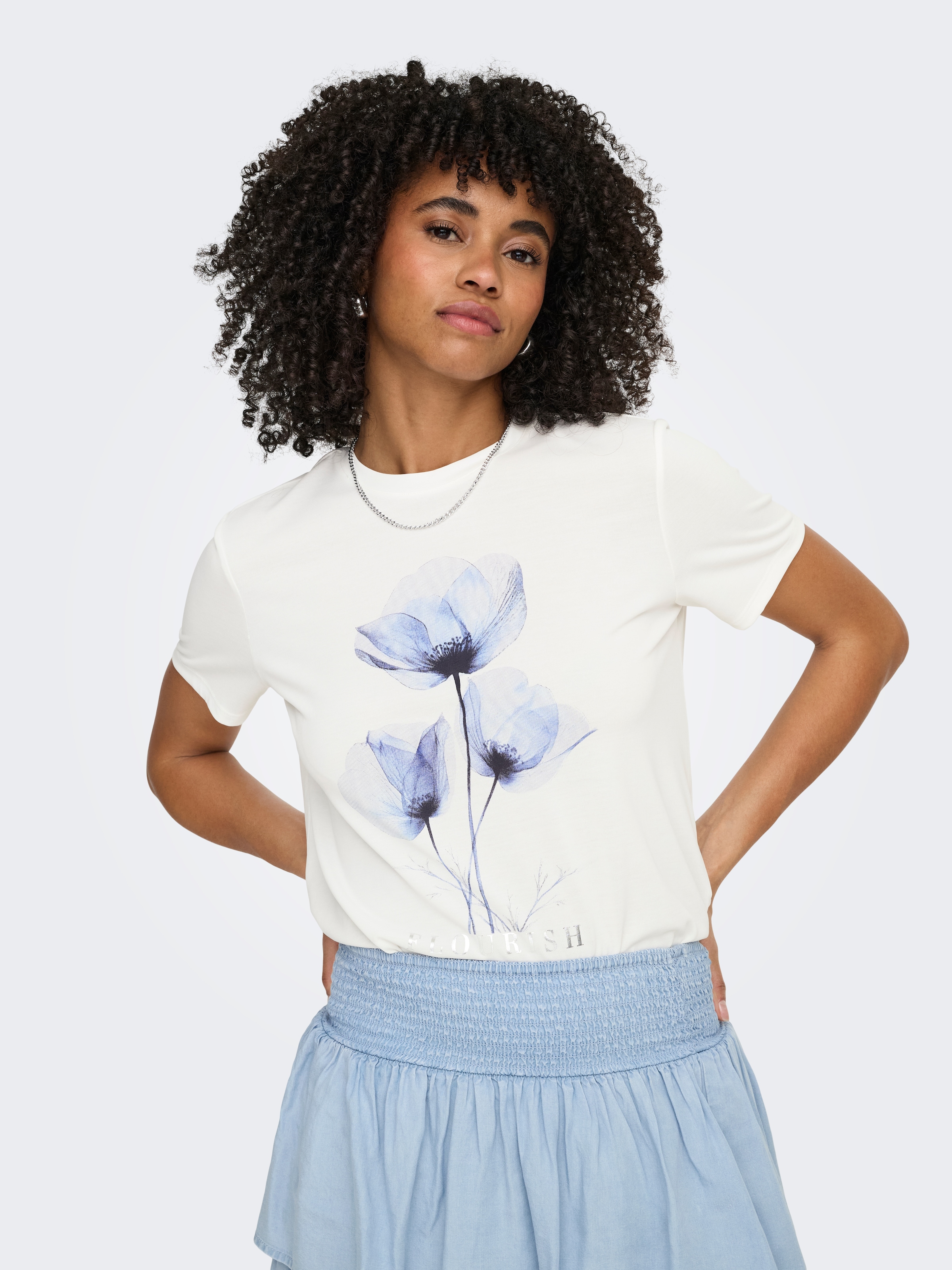 ONLY Kurzarmshirt "ONLFREE LIFE MODAL S/S ATELIER TOP JRS" Materialmix, Run günstig online kaufen