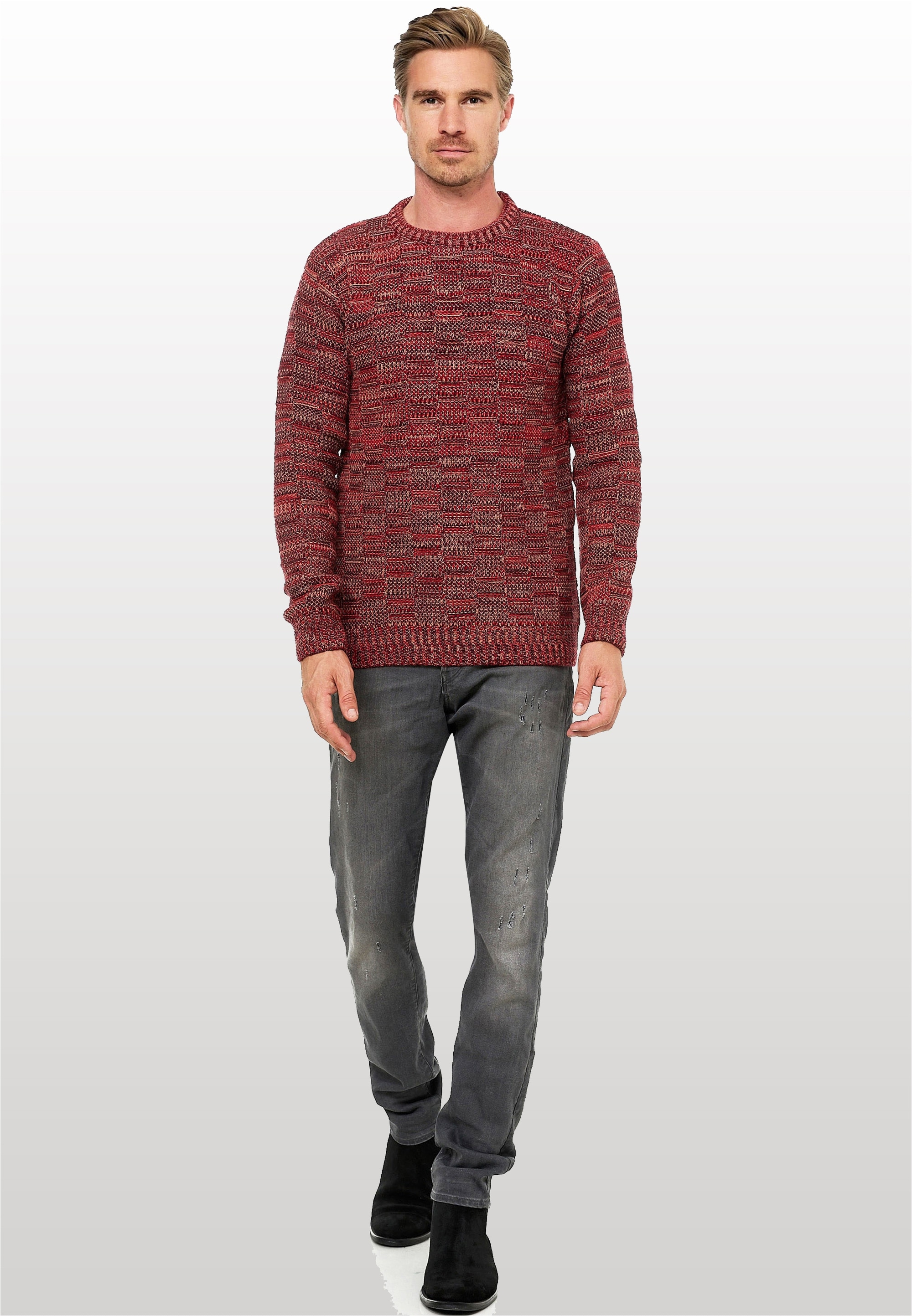 Rusty Neal Strickpullover mit dezenter Musterung und Strick-Design