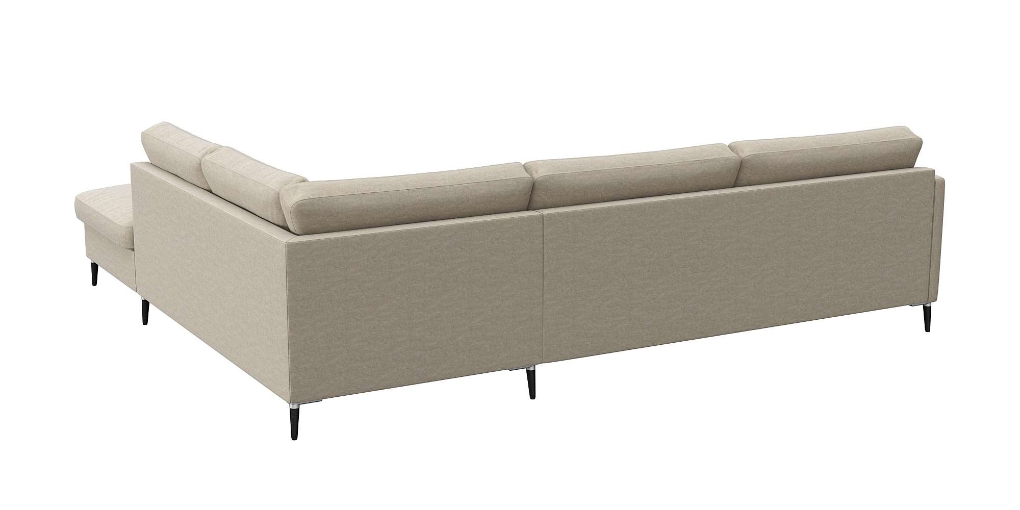 FLEXLUX Ecksofa »Fiore, super Sitzkomfort durch Kaltschaum im Sitz, L-Form«, schmale Armlehnen, Füße Alu+schwarz