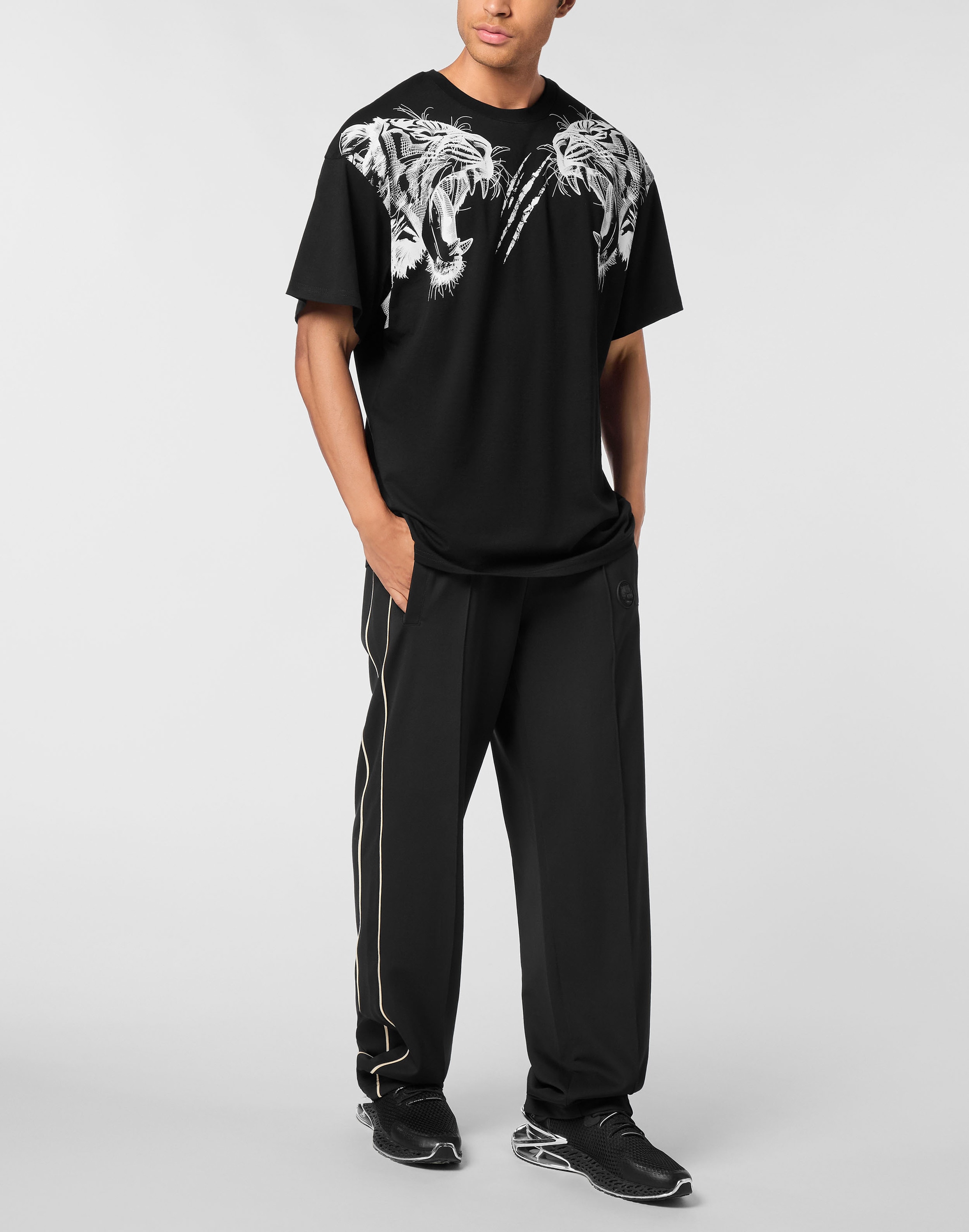 PLEIN SPORT T-Shirt »Cotton Round Neck T-Shirt Tiger Line«