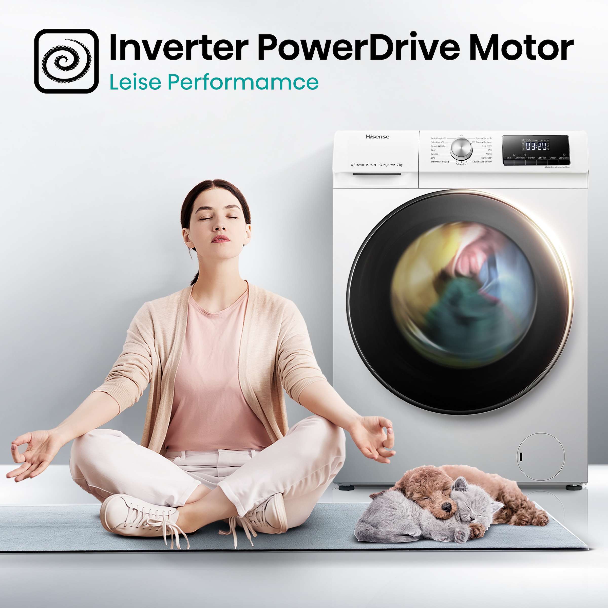 Hisense Waschmaschine WFQA7014EVJM »WFQA7014EVJM«, 7,0 kg, 1400 U/min