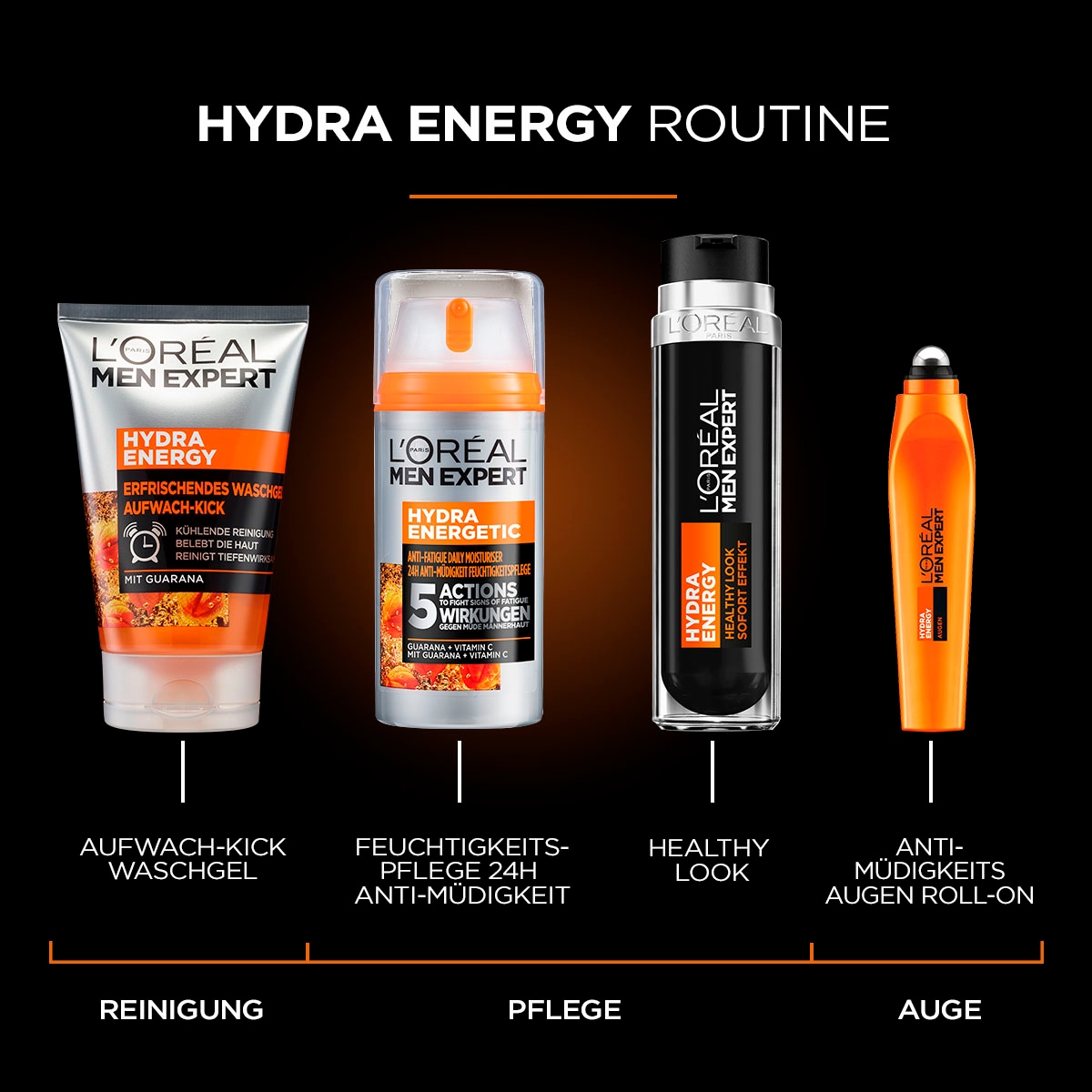 L'ORÉAL PARIS MEN EXPERT Feuchtigkeitscreme »Hydra Energy 24H Anti-Müdigkeit«, Feuchtigkeitspflege mit Vitamin C