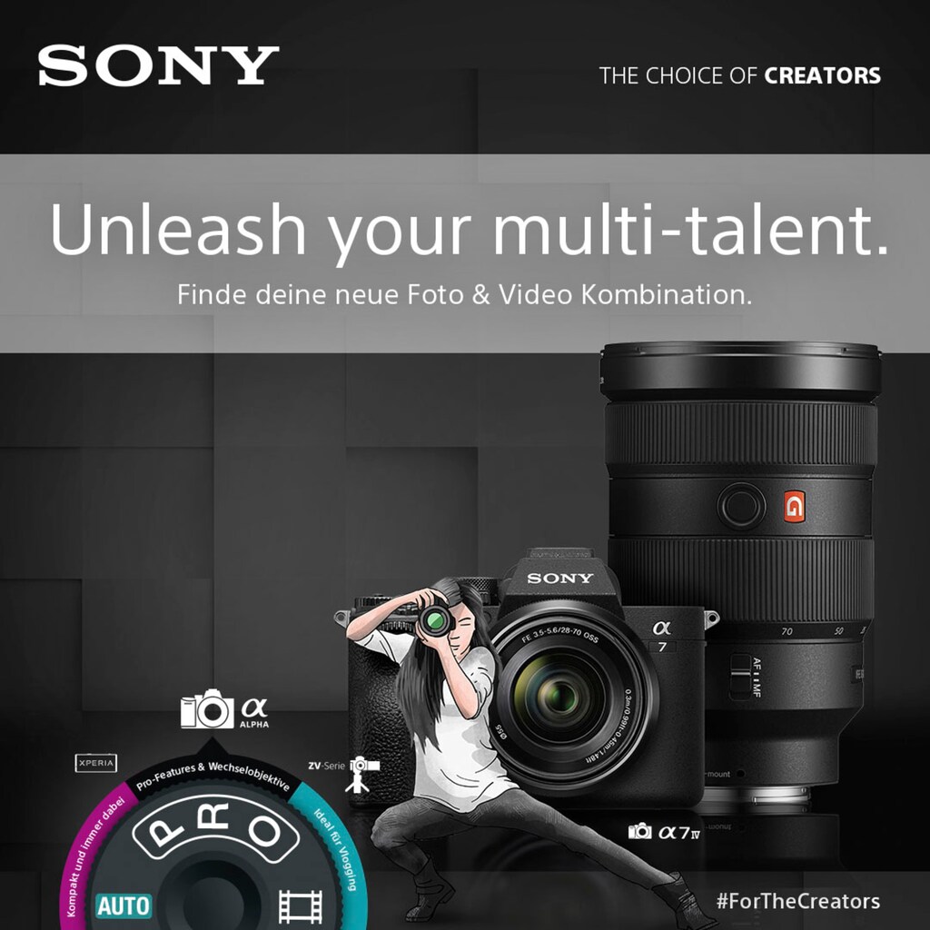 Sony Systemkamera »ILCE-7M4K«, Sony FE 28-70mm f3.5-5.6 OSS, 33 MP, WLAN-Bluetooth