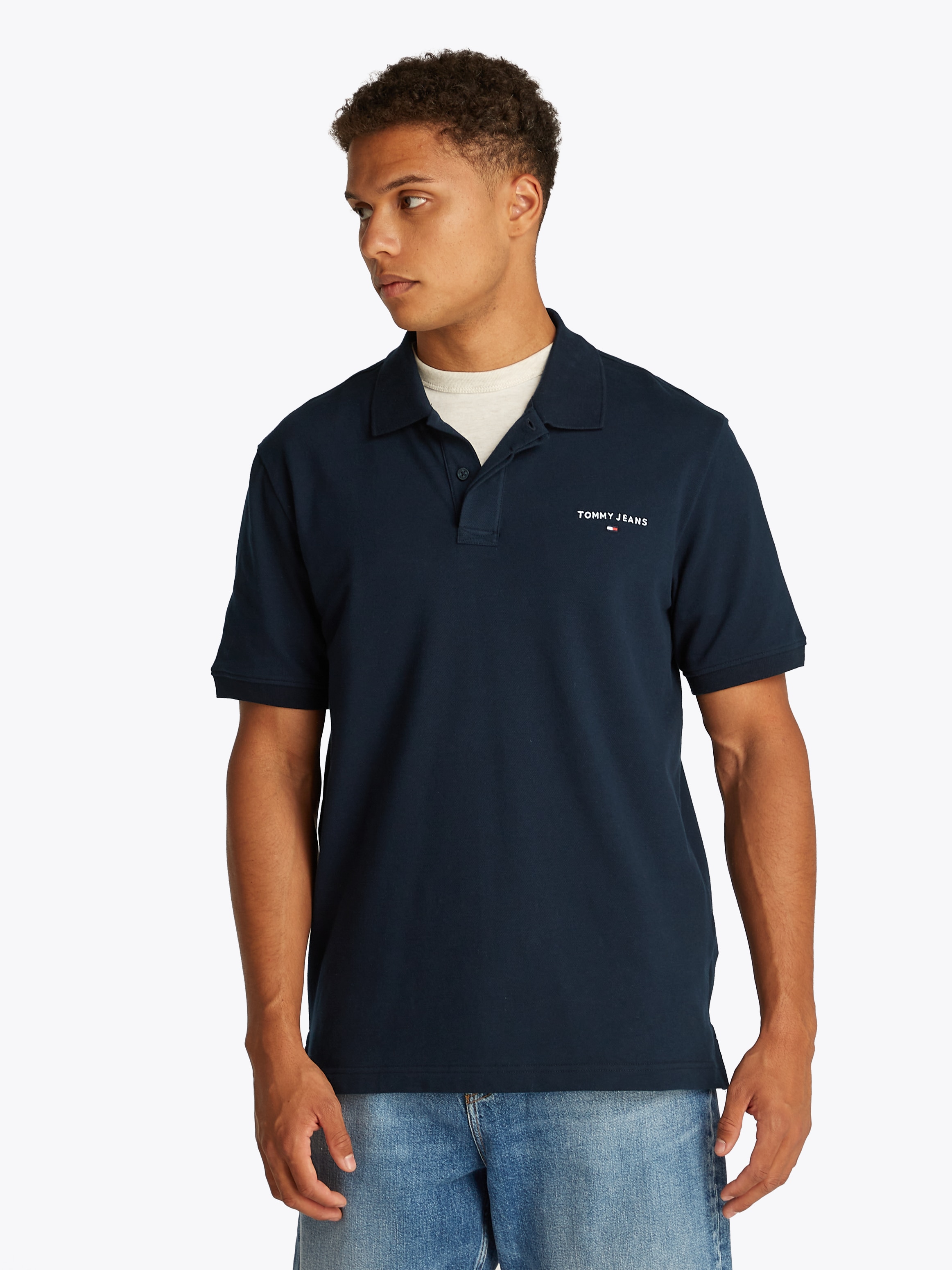 Tommy Jeans Poloshirt "TJM REG LINEAR POLO EXT", Mit Rundhalsausschnitt günstig online kaufen