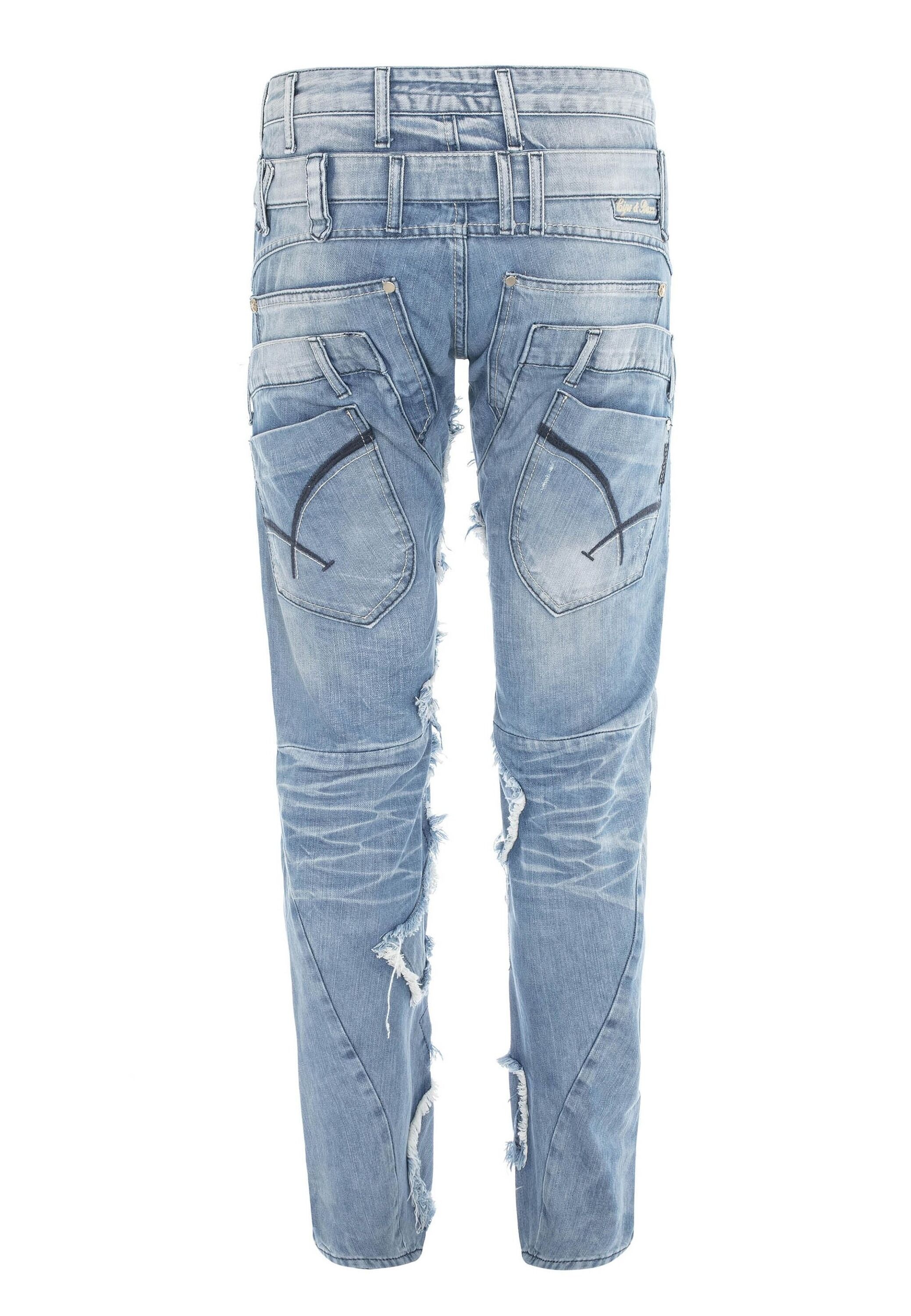 Cipo & Baxx Straight-Jeans »DENIM«, bequeme Jeans im trendigen Patchwork-Design, CD617