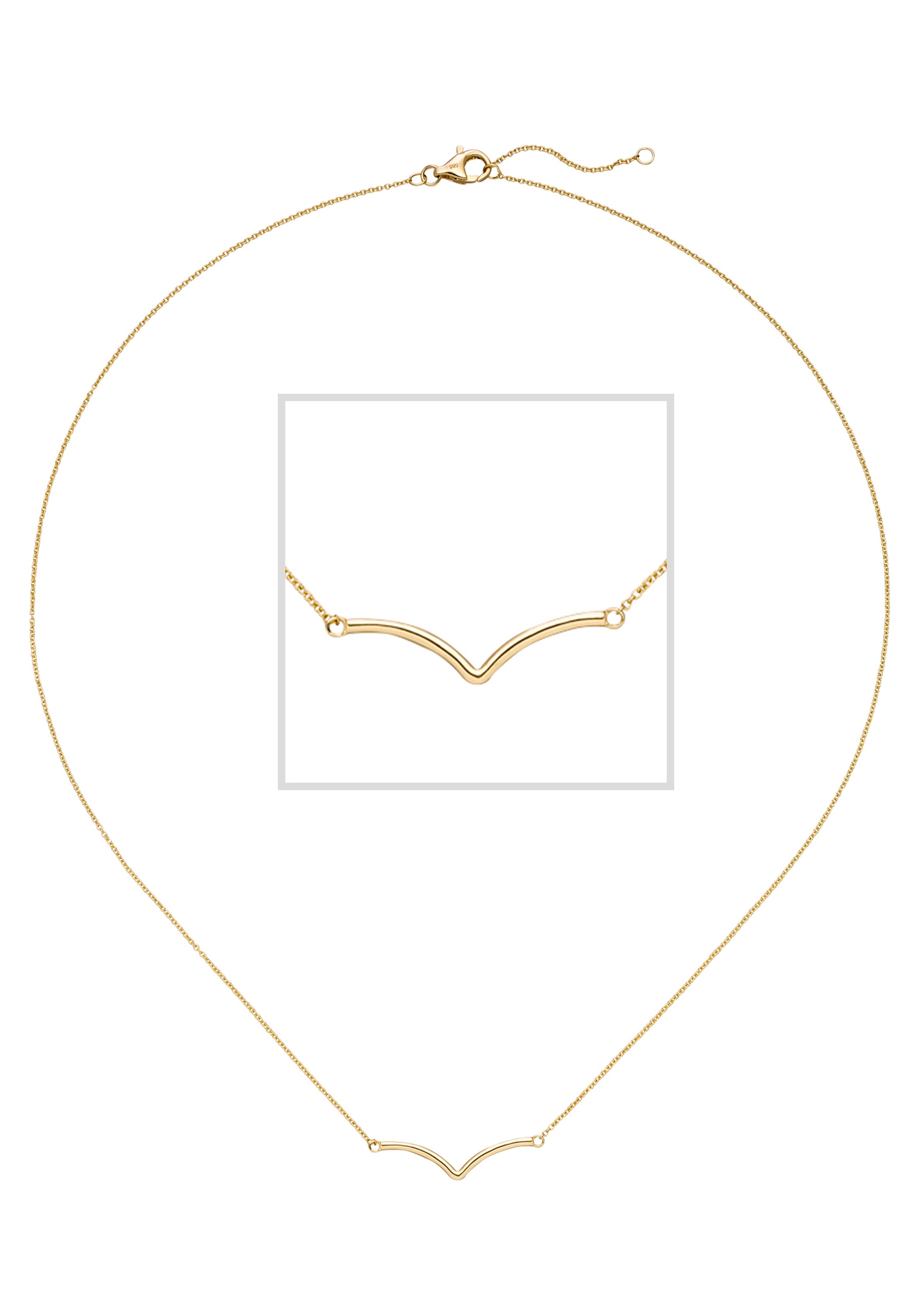 JOBO Kette mit Anhänger »Goldkette Colier 45 cm« 585 Gold