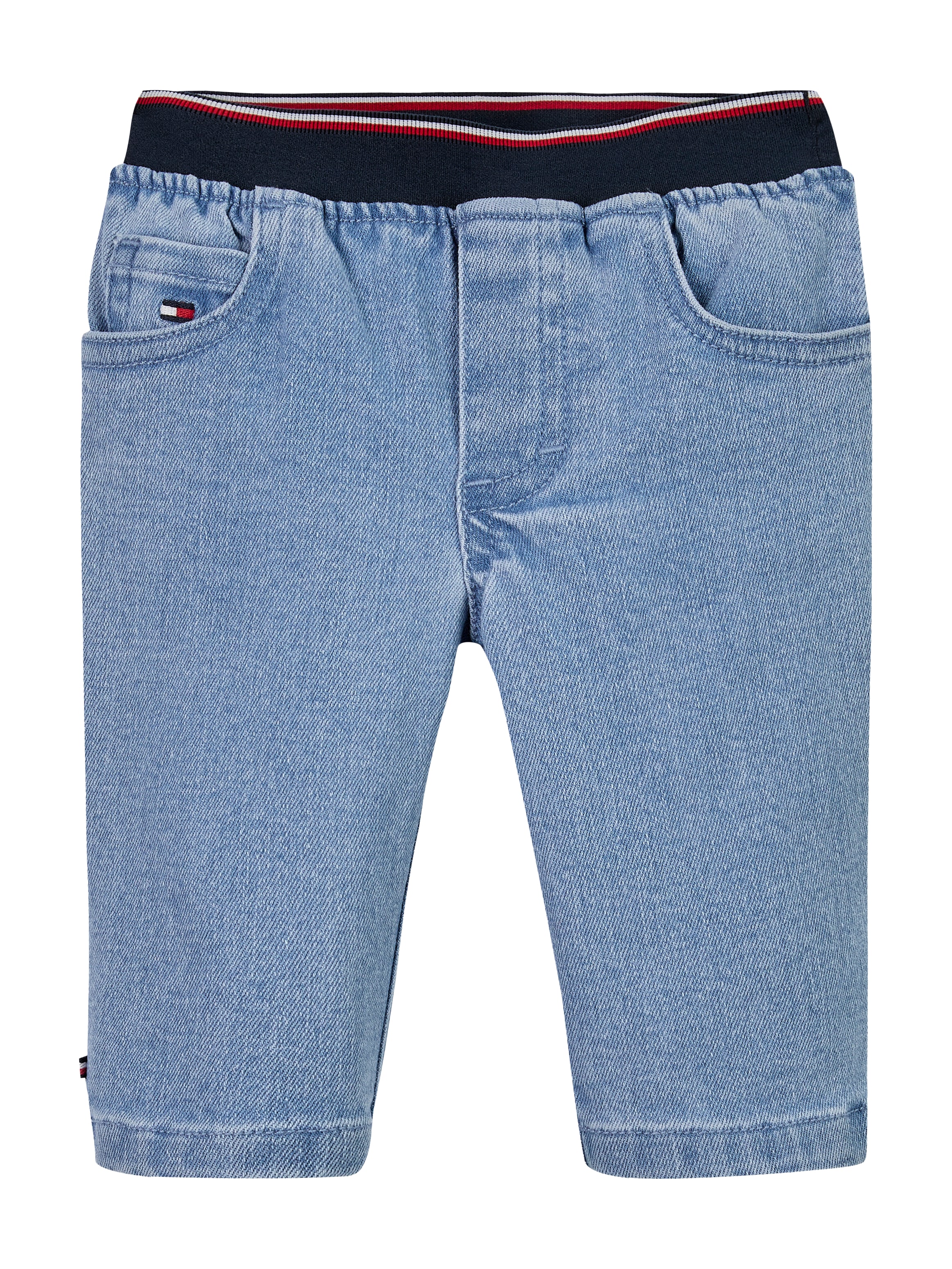 Schlupfjeans »MICRO GLOBAL STRIPE DENIM PANTS«, mit Logostickereien