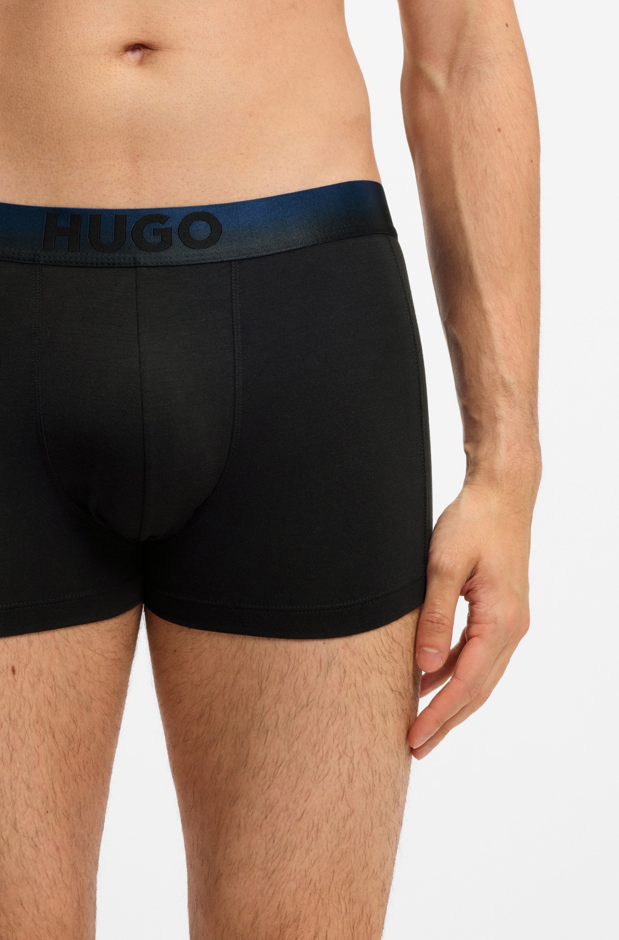 HUGO Underwear Trunk 3 Stk. elastischer Bund mit Sprühfärbemuster und Logo