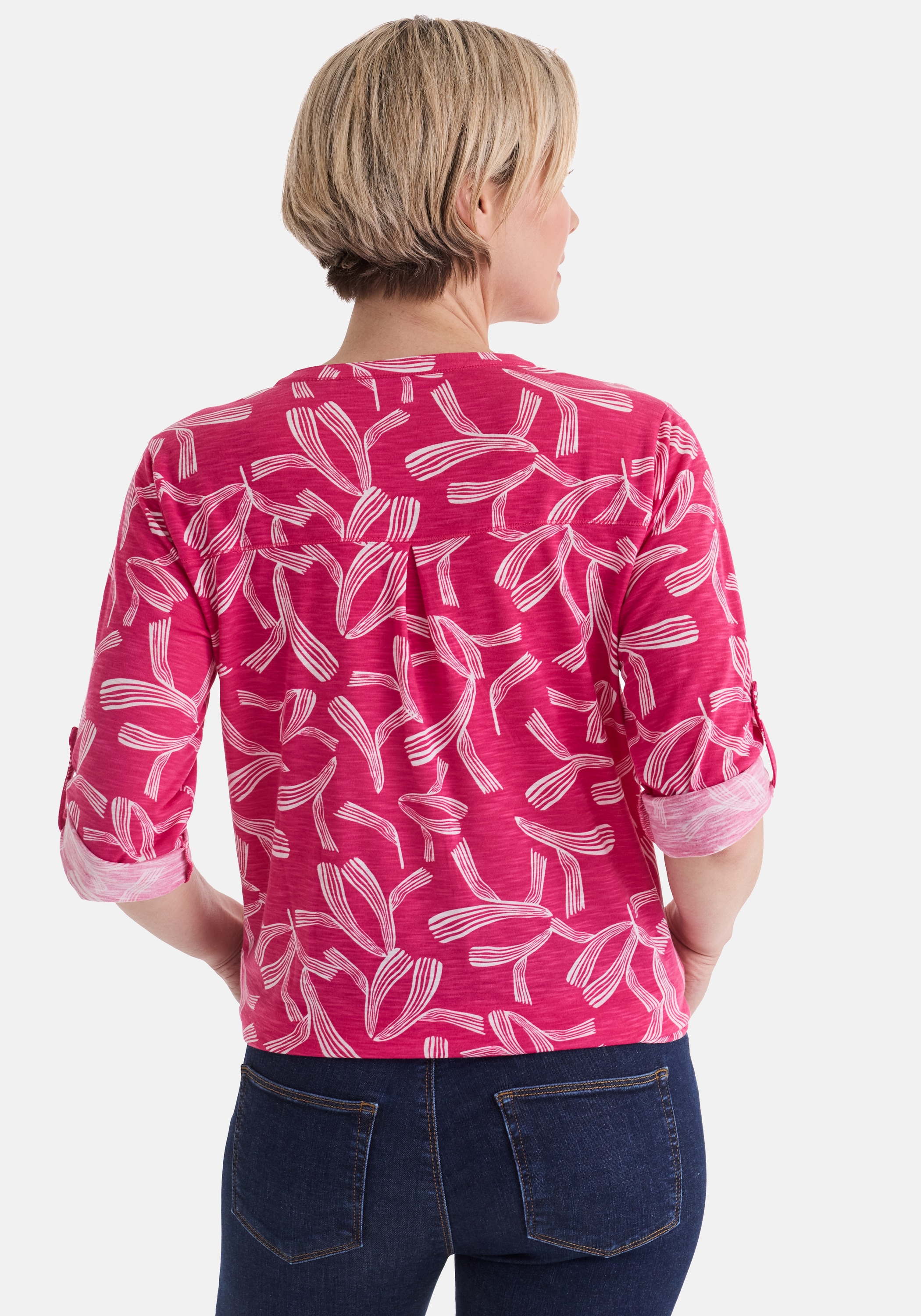 STOOKER WOMEN 3/4-Arm-Shirt »MARIE Print Shirt Bluse 3/4-Arm« Regular Fit Shirt Bluse Baumwolle Shirt Knopfleiste für Damen