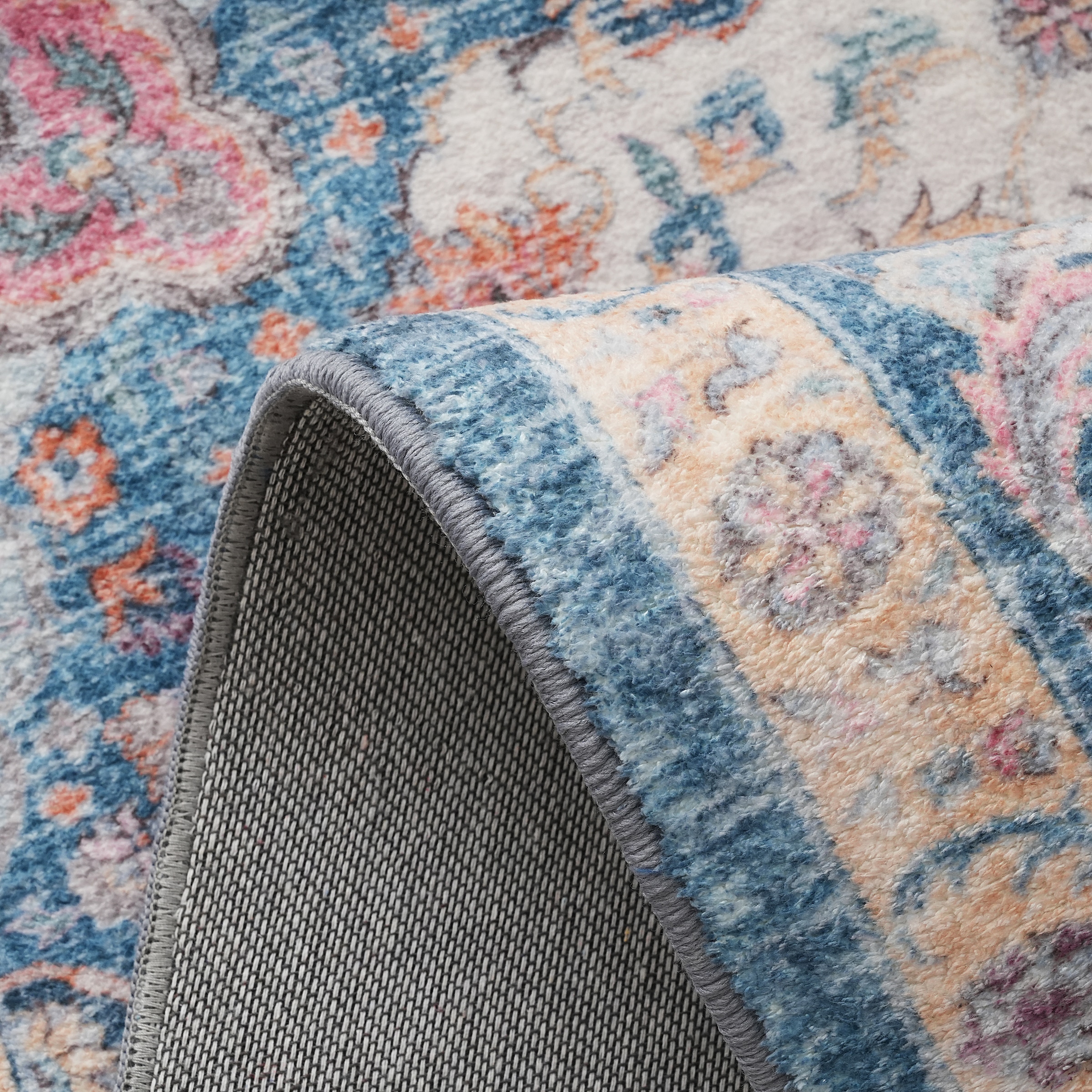 my home Teppich »Omar, Druckteppich, orientalisches Design, mehrfarbig, bedruckt«, rechteckig, 13 mm Höhe, Orient-Optik, Vintage Design, weich, Wohnzimmer, Schlafzimmer