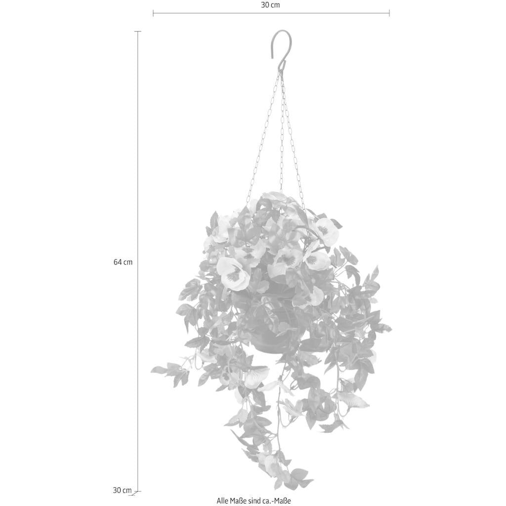 I.GE.A. Kunstpflanze »Stiefmütterchenhängeampel«