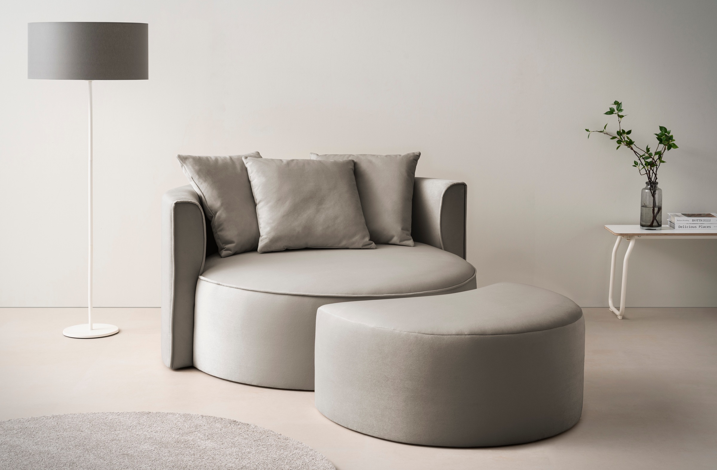 LeGer Home by Lena Gercke XXL-Sessel "ISALIE, Rundsessel mit Hocker, Lesese günstig online kaufen