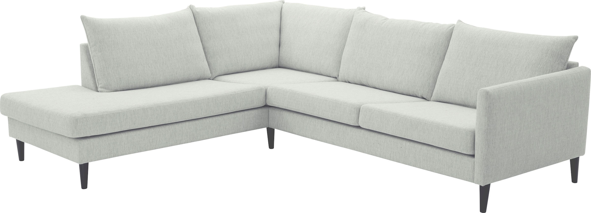 ATLANTIC home collection Ecksofa »Rekvik L-Form« mit Wellenunterfederung, mit Massivholzfüßen