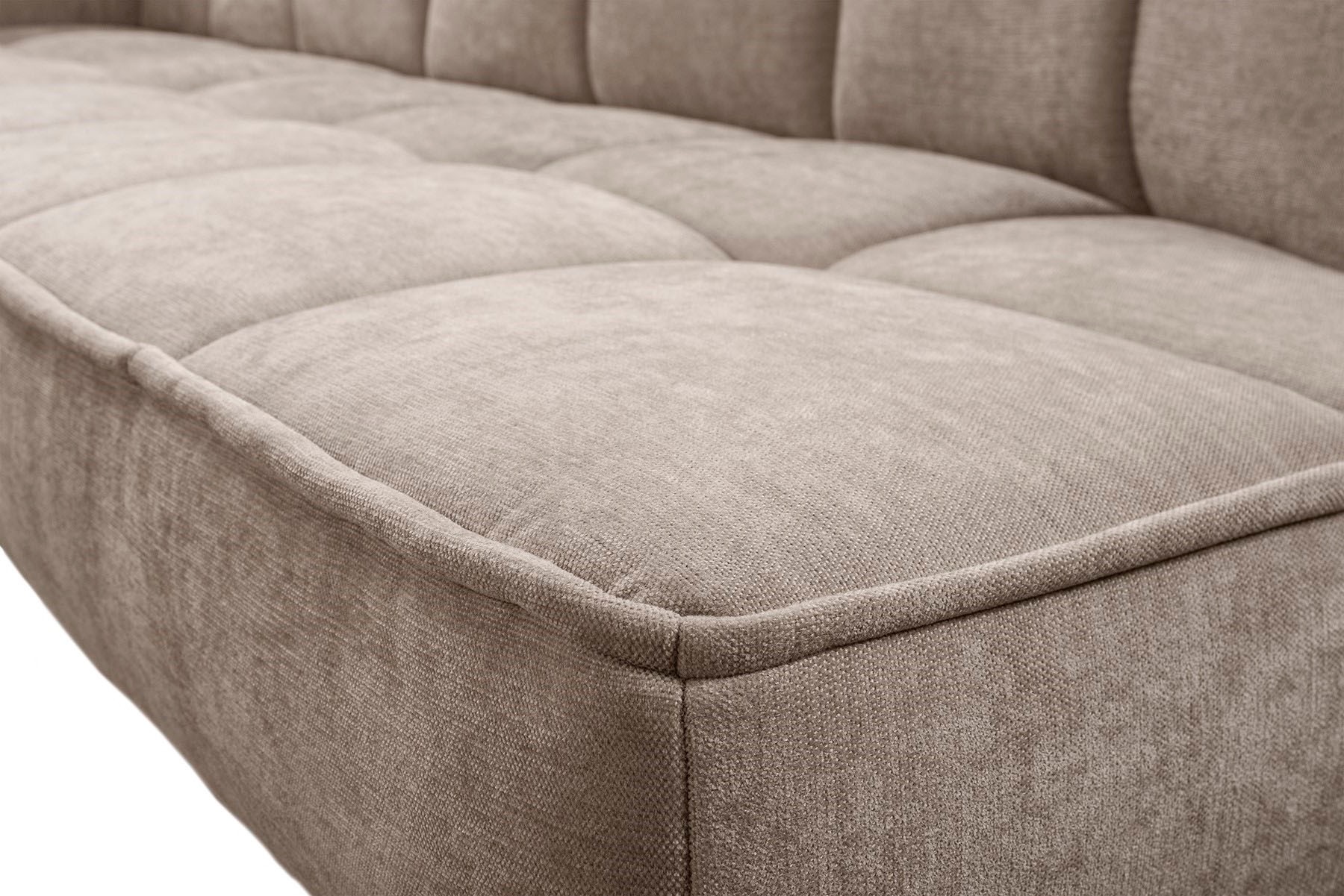 Eckbank EXXPO - SOFA FASHION "Latte", beige, B:234cm H:95cm T:156cm, 100% PES, Sitzbänke, Eckbank, moderne Sitz- und Rückensteppung, bequem und elegant, hoher Holzfuß 3