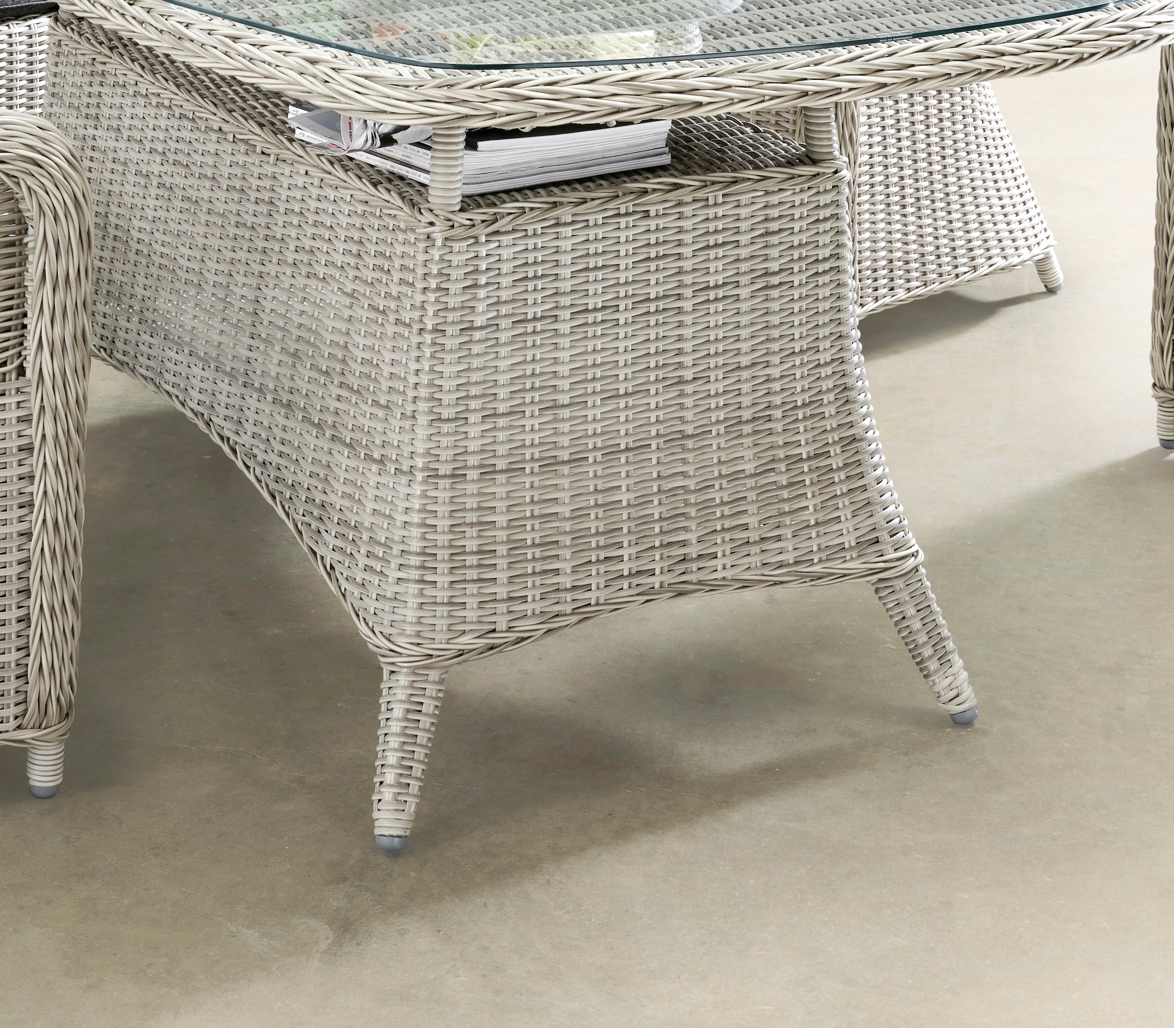 Destiny Garten-Essgruppe Tisch Sessel 4 »MALAGA BAUR | Polyrattan, + 13 200x100x75cm, (Set, oval Auflagen inkl. tlg.), LUNA«