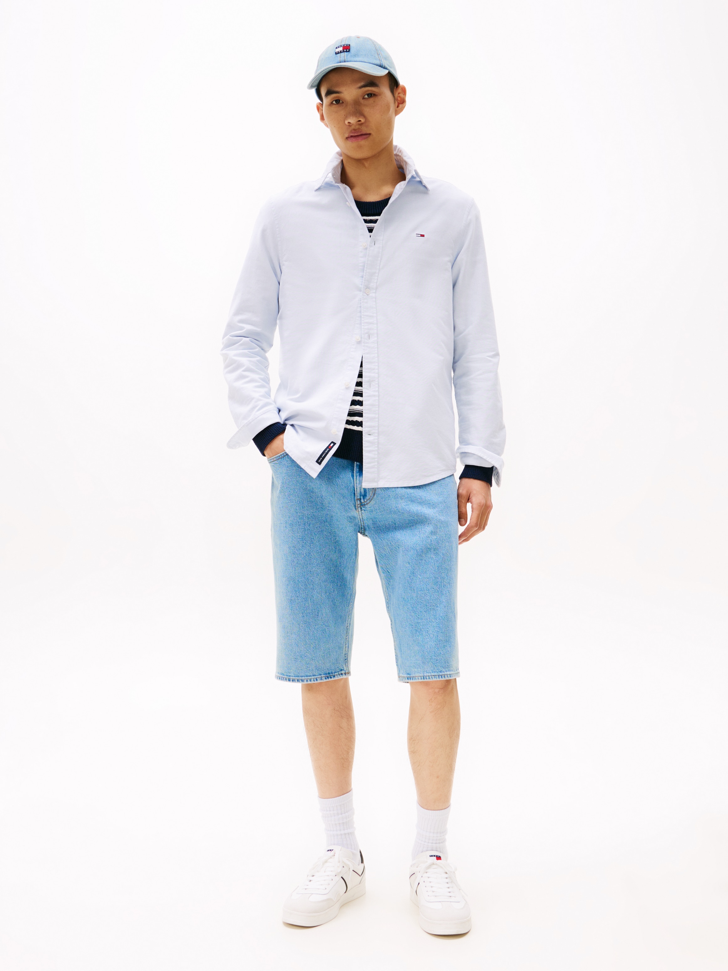 Tommy Jeans Langarmhemd »TJM REG OXFORD SHIRT EXT«, Mit Rundhalsausschnitt