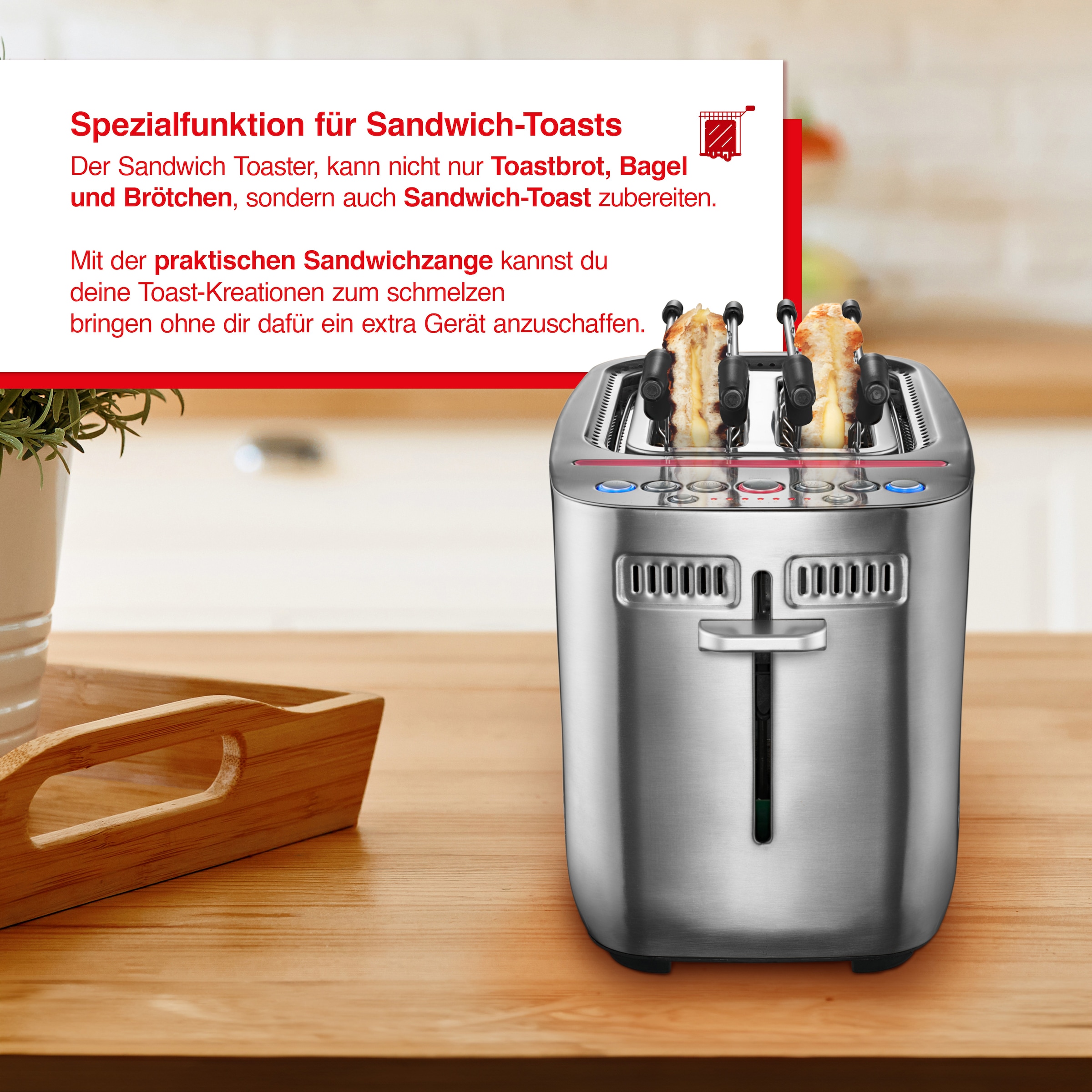 SOLIS OF SWITZERLAND 2-in-1-Toaster »Sandwich Toaster (Typ 8003)«, 2 kurze Schlitze, 1635 W, 2 in 1 Toaster und Sandwichmaker