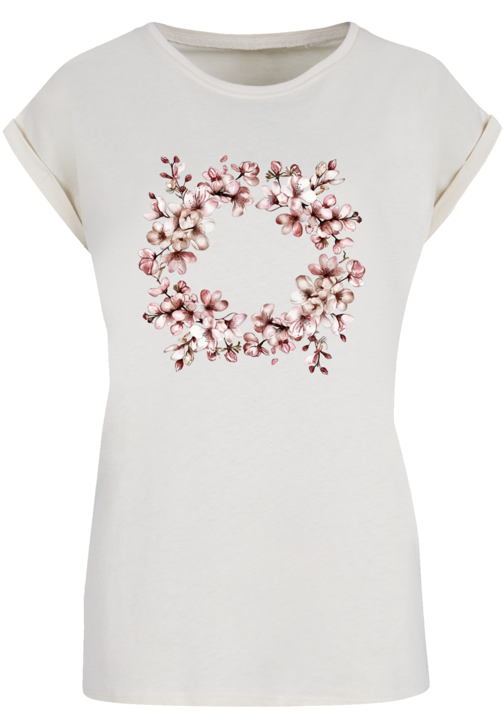 F4NT4STIC T-Shirt »Rosa Frühlings Blumenkranz Dekor«, Premium Qualität