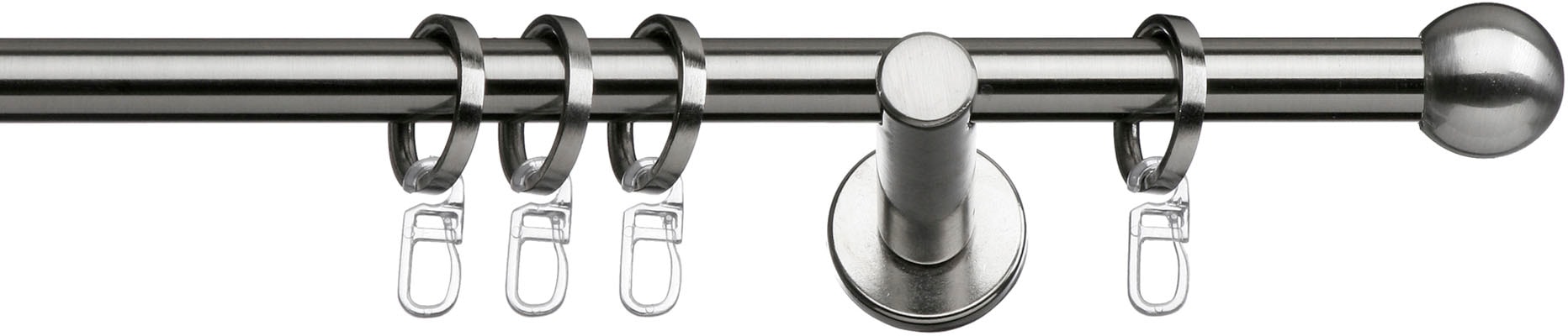 indeko Gardinenstange "Formentor" Ø 12 mm 1 läufig-läufig Fixmaß Komplett-S günstig online kaufen
