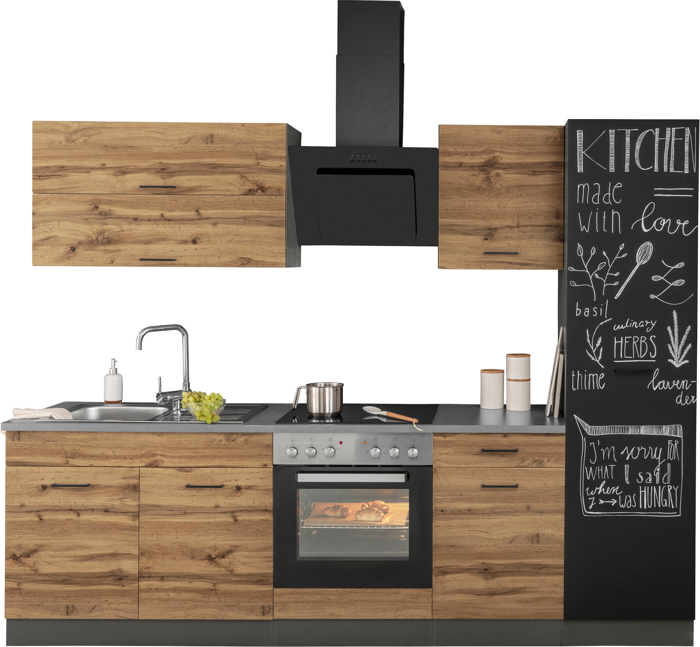 KOCHSTATION Küchenzeile »KS-Trier« ohne E-Geräte, Breite 260 cm