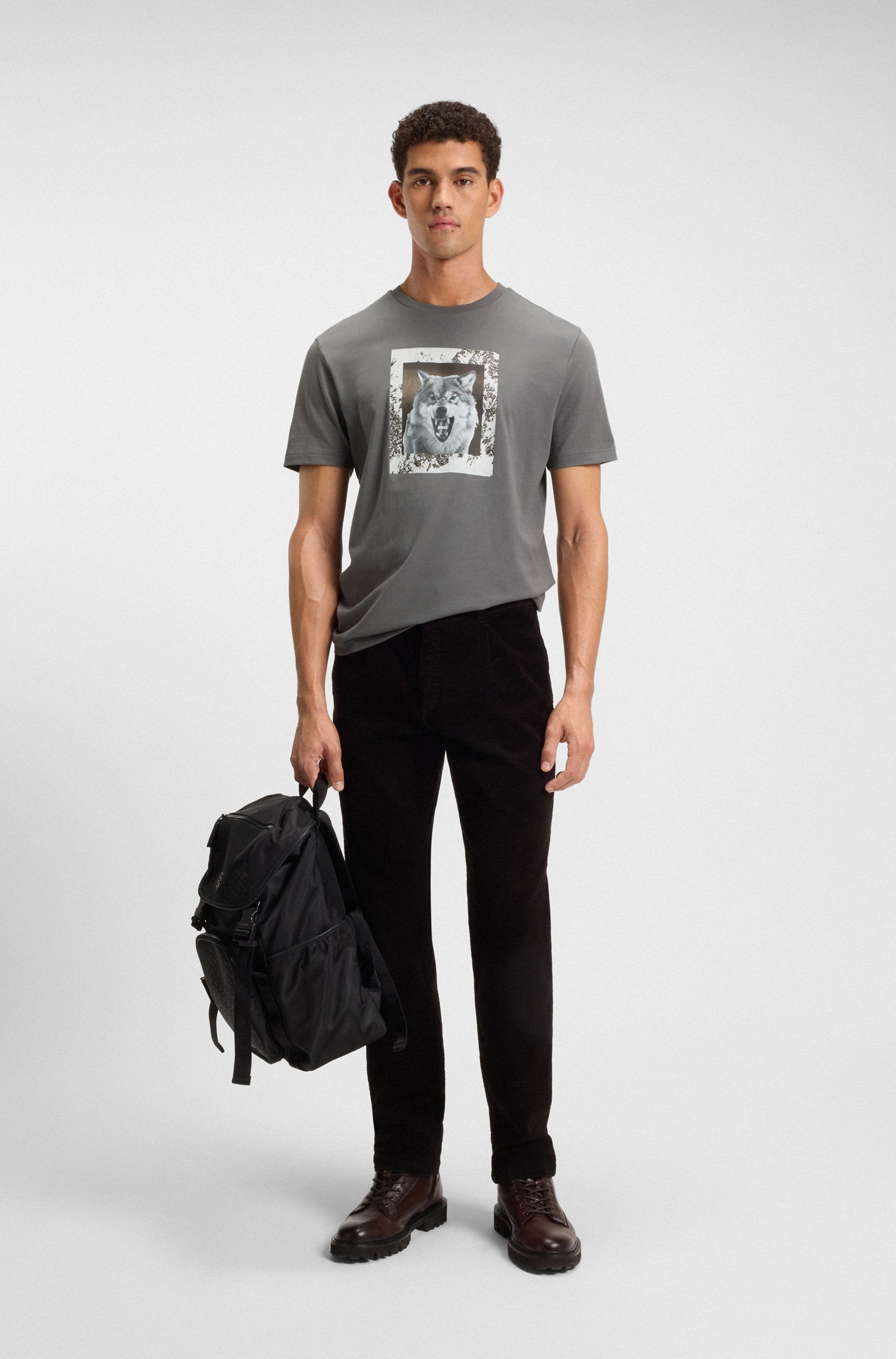 BOSS ORANGE T-Shirt »Te lupo« runder Ausschnitt, regular fit, Fotodruck