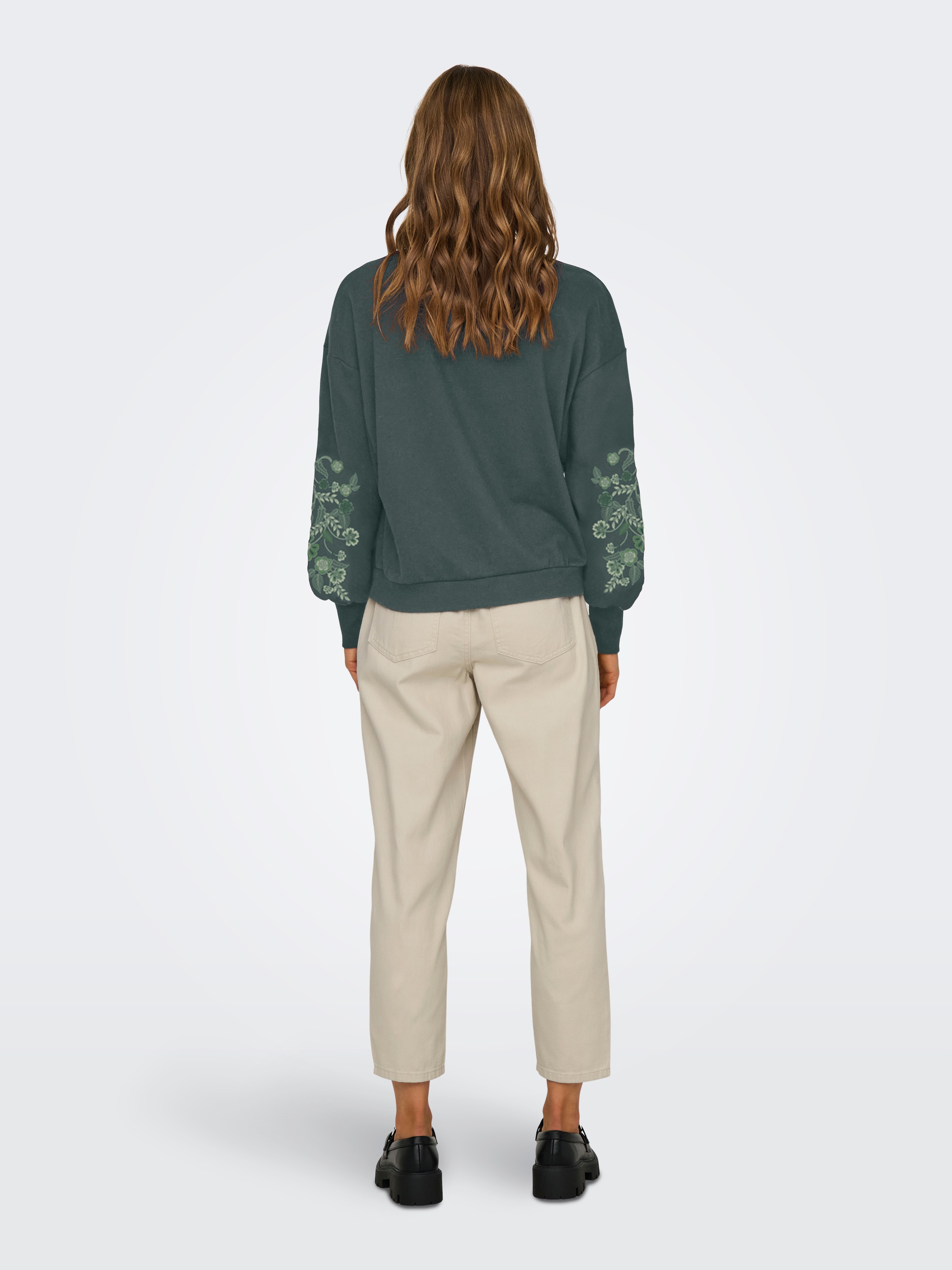 ONLY Sweatshirt "ONLBROOKE L/S O-NECK FLOWER SWT", Baumwollmischung, regula günstig online kaufen