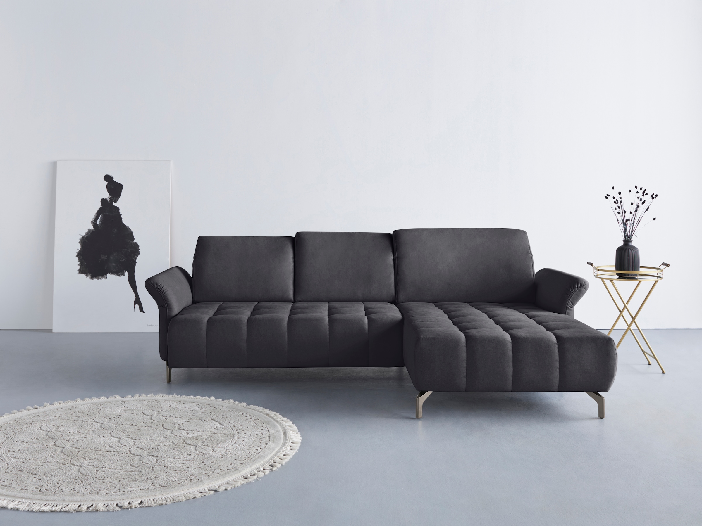 OTTO home Ecksofa "Fresh L-Form" Federkern, wahlweise Kopfteilverstellung und motorischer Vorziehsitz