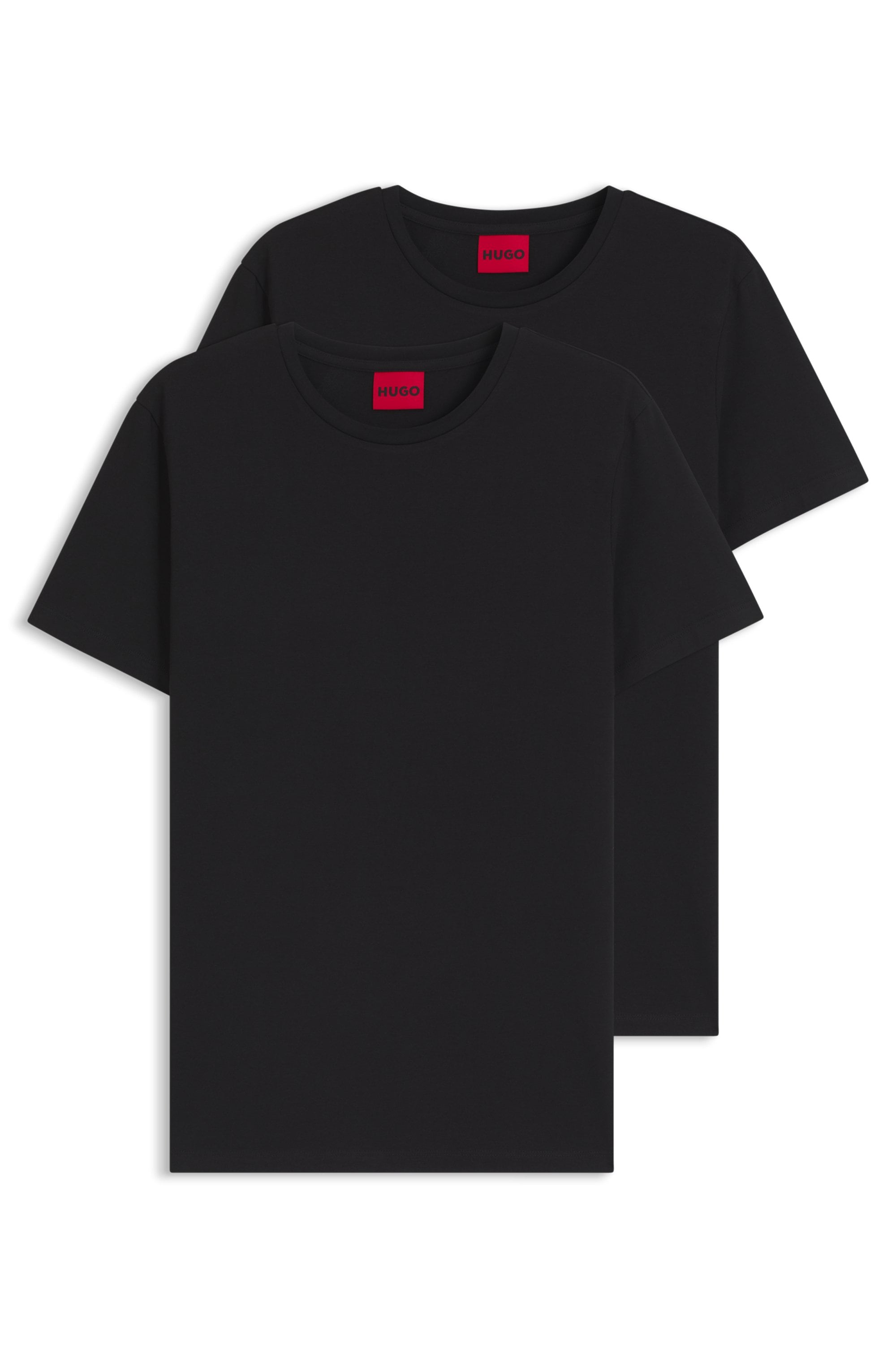HUGO T-Shirt »HUGO-Round« Packung, 2er,  Rundhalsausschnitt, Slim-Fit, HUGO Logo-Druck