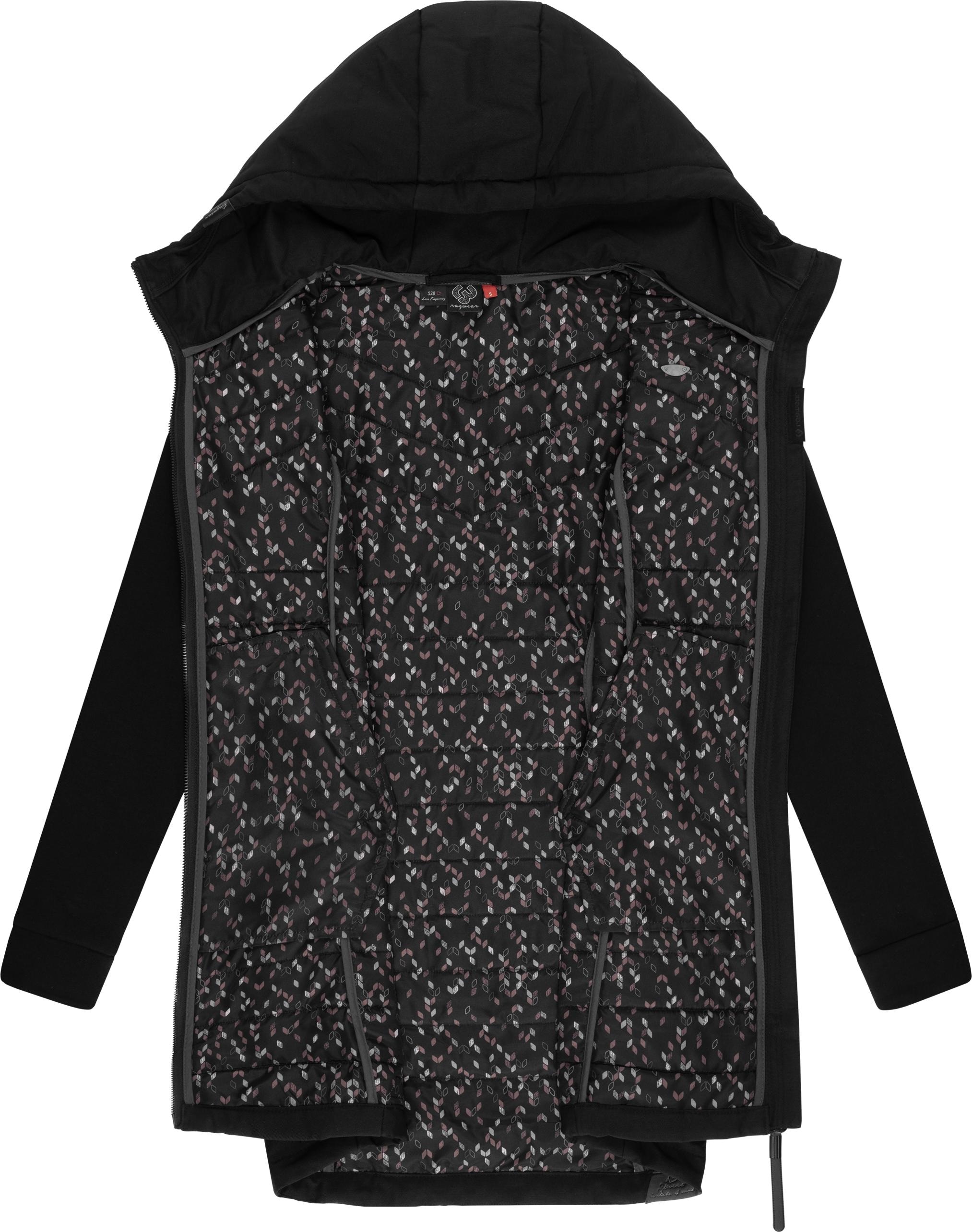Ragwear Steppmantel »Lucinda Long«, Mantel aus modernem Materialmix mit Kapuze